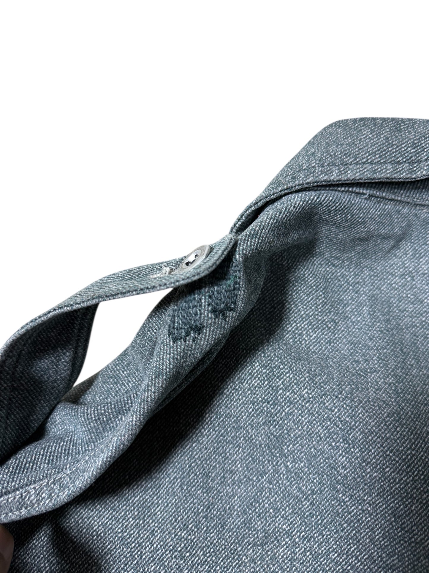 Vintage 1960s-70s European Military Style Work Jacket Grey Denim