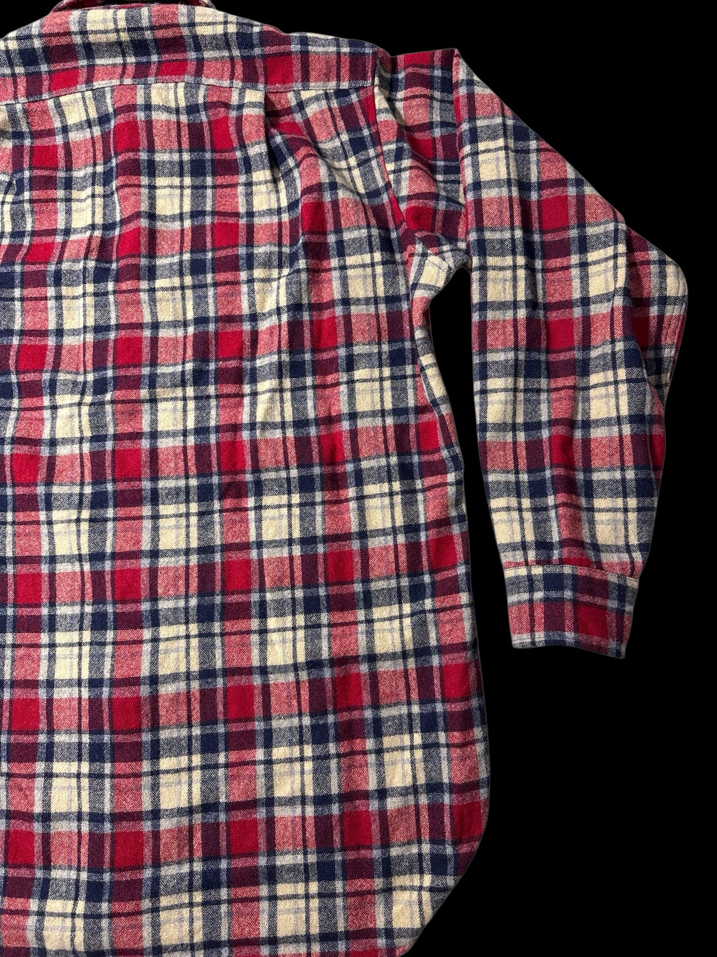 Vintage 1980s Pendleton Plaid Wool Flannel Shirt USA Made