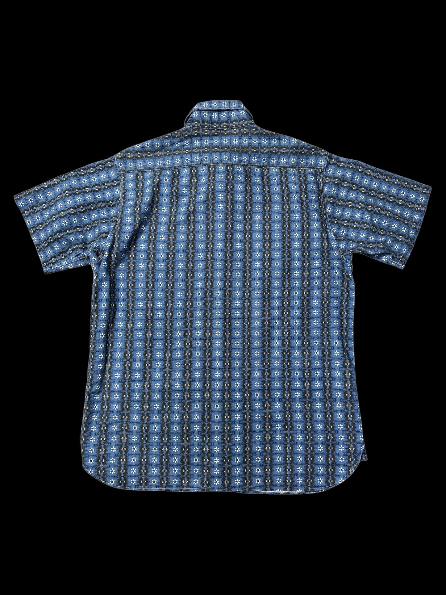 Sugar Cane Short Sleeve Shirt Indigo Pattern