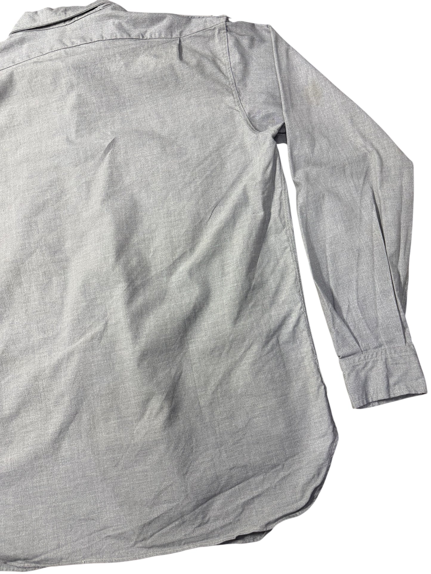 Vintage 1970s Grey Workwear Shirt Military Style