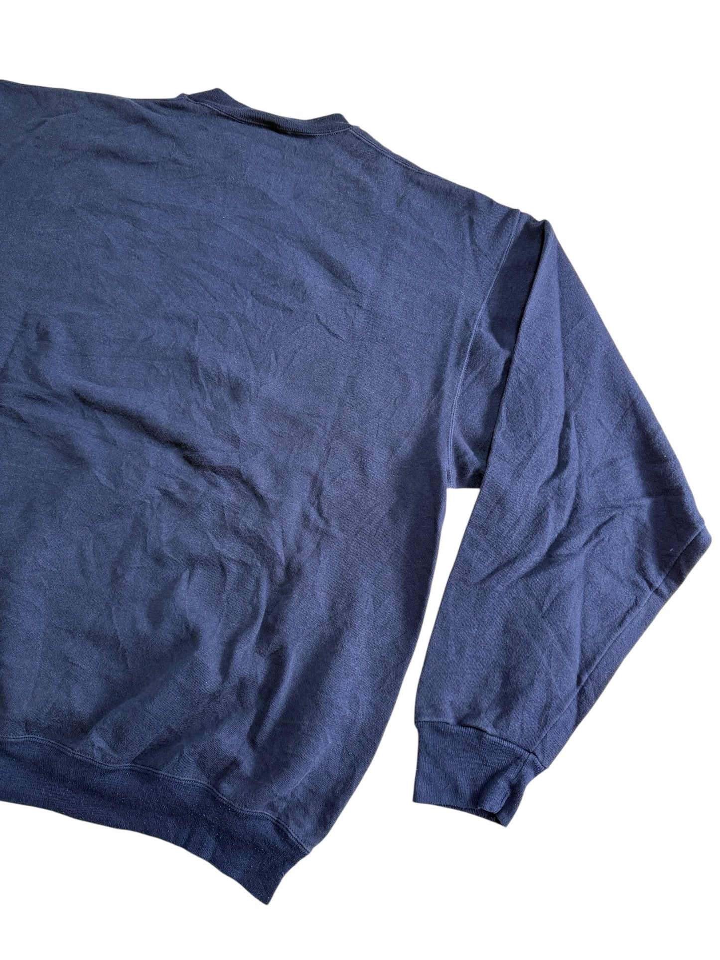 Vintage 1990s PureSweat Classic Blank Navy Crewneck Sweatshirt USA Made Heavyweight
