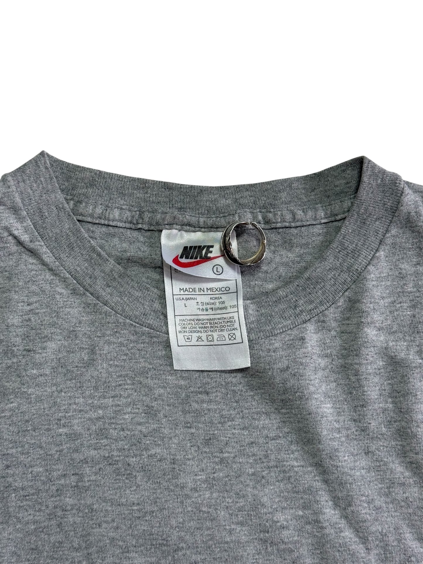 Vintage Nike Graphic T Shirt Grey Nike Vertical Logo