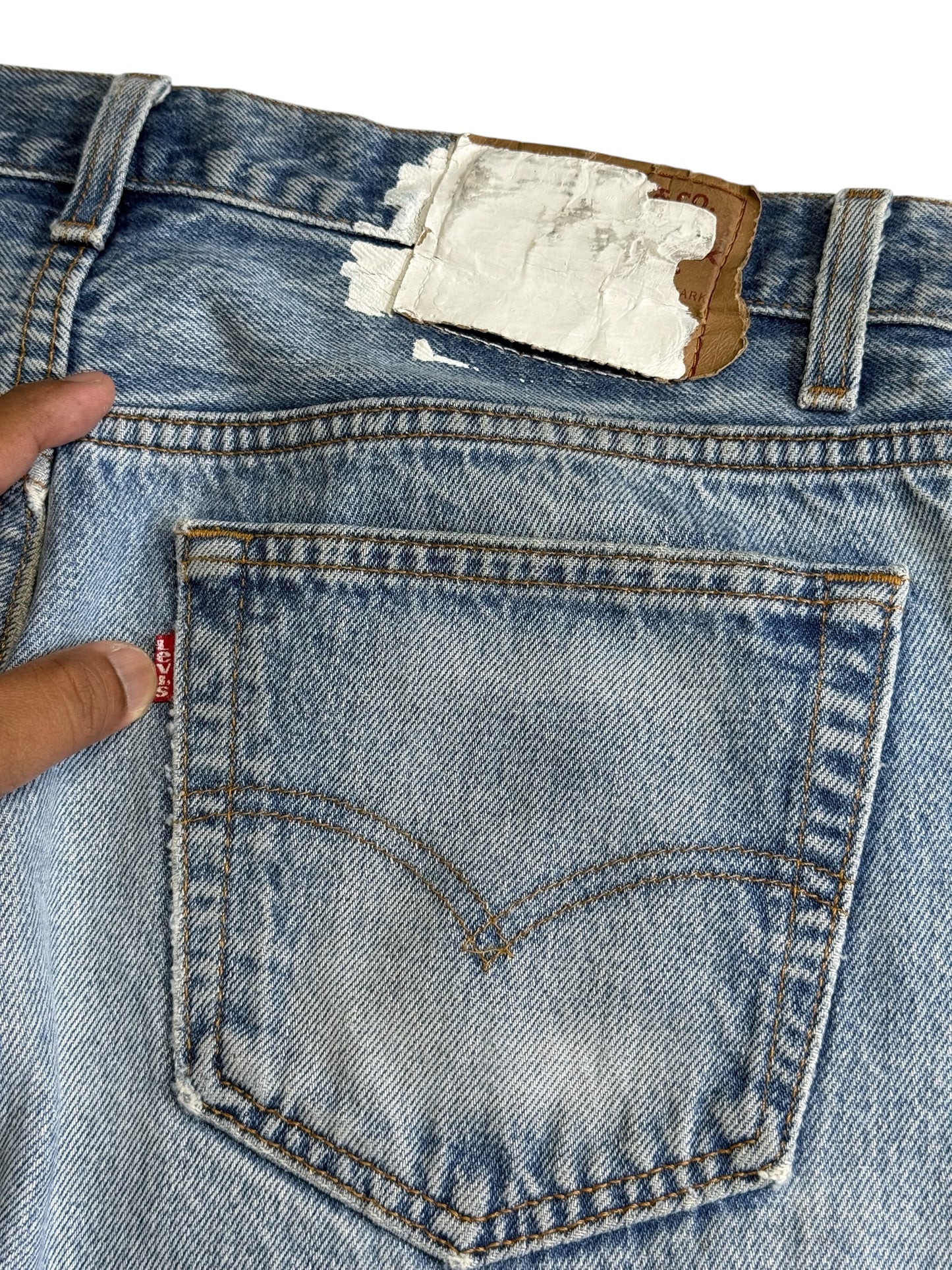 Custom Rework Levis 501 x Old Park Japan Distressed Panel Denim Jeans Made in USA