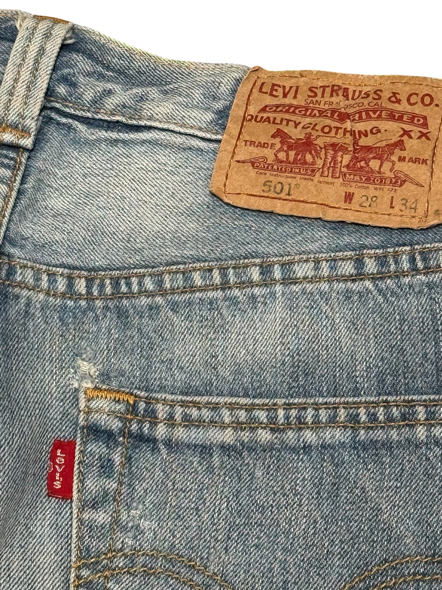 Levis 501 Faded Denim Jeans