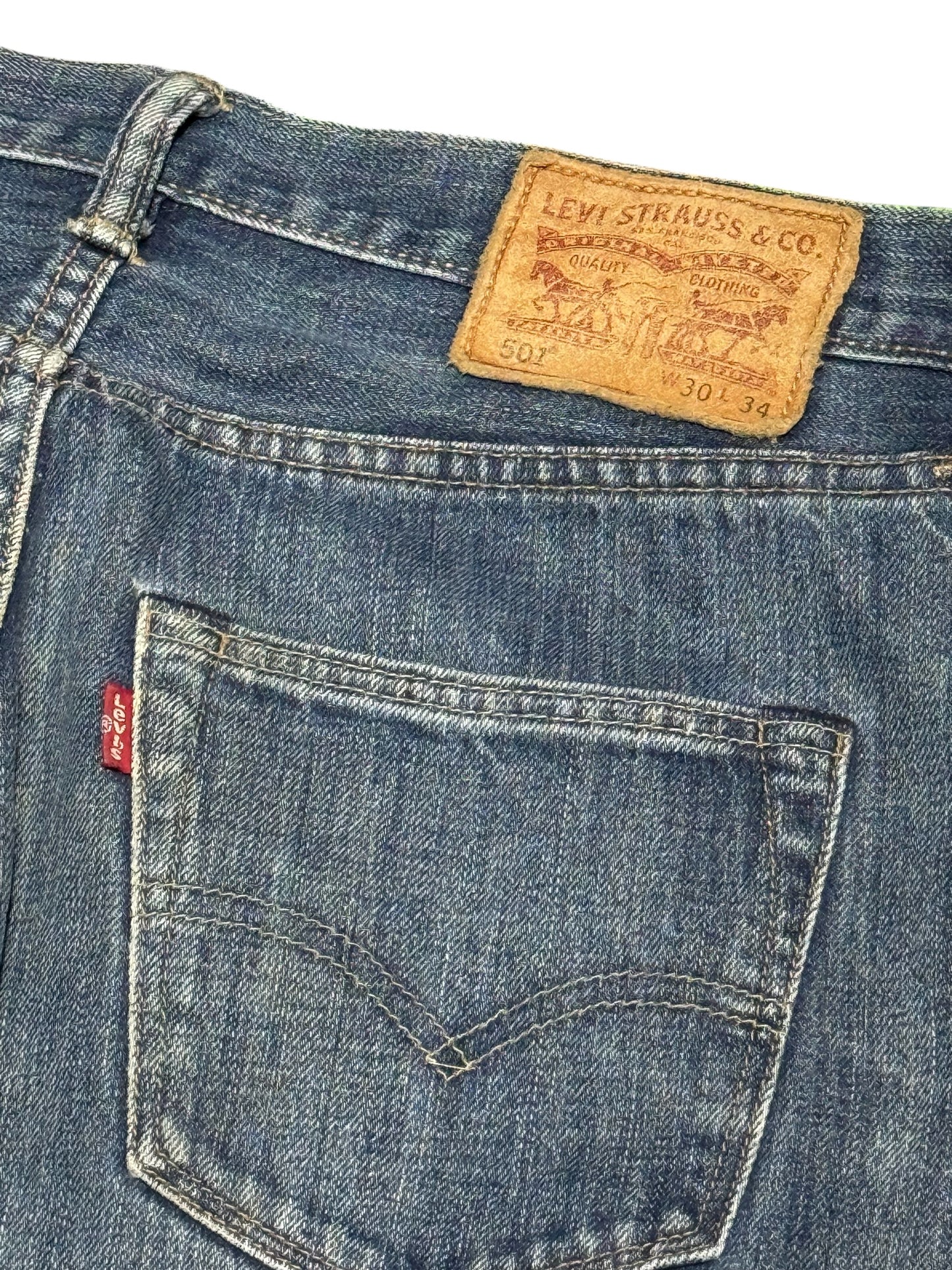 Levis 501 Distressed Denim Jeans