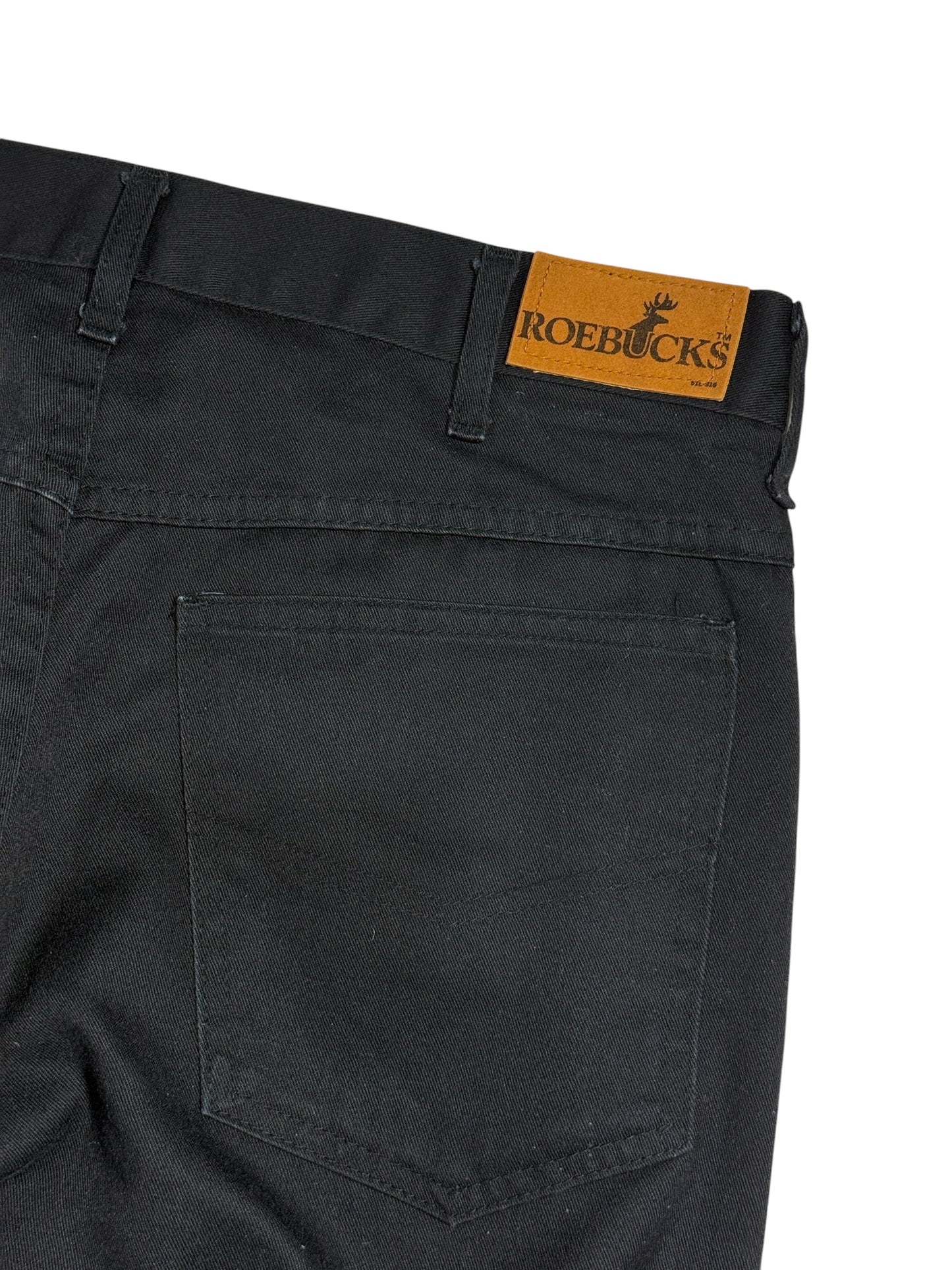 Vintage Roebucks Black Work Pants Straight Fit Made In Usa