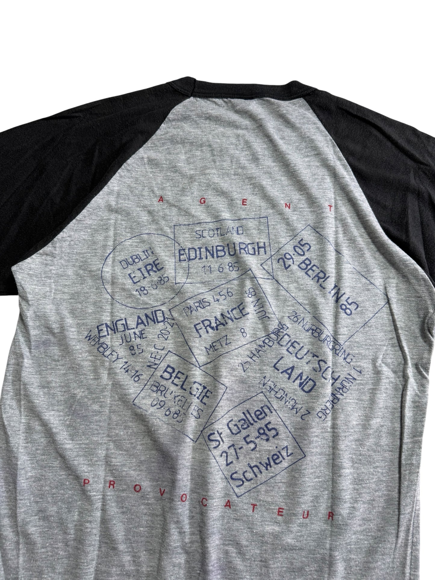 Vintage 1985 Foreigner Agent Provocateur Tour Raglan Tshirt