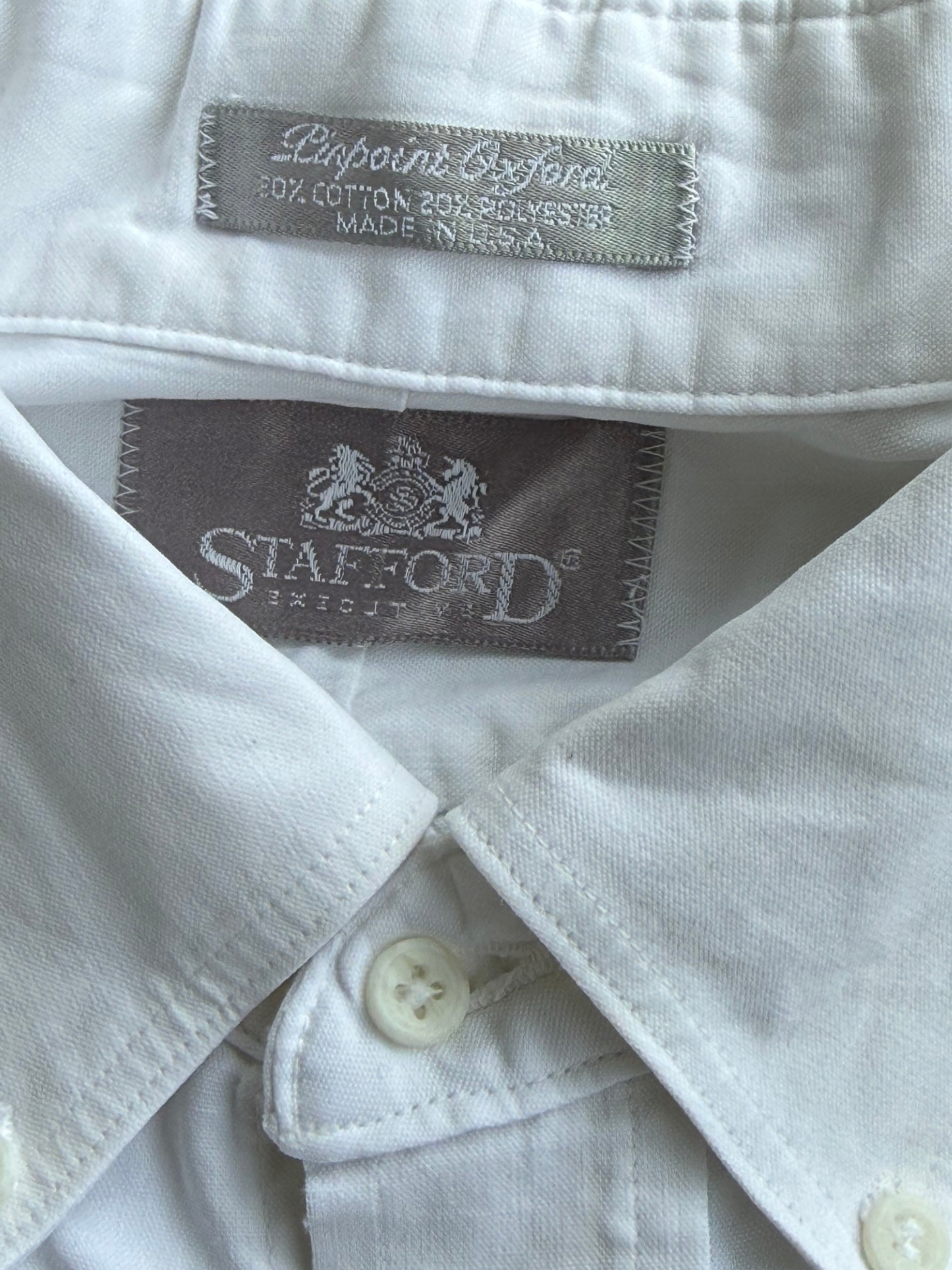 Vintage 1980s-90s Stafford “Pinpoint Oxford” Button-Down Shirt