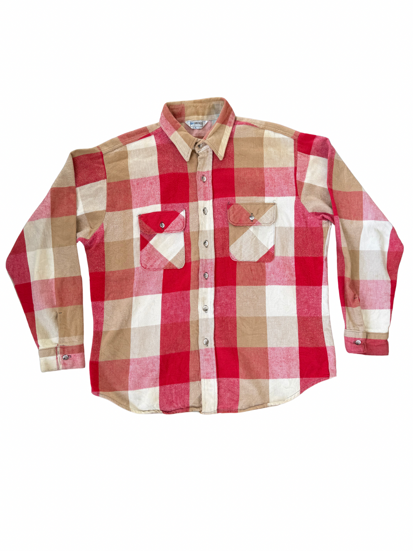 Vintage 1970s Five Brother Heavyweight Buffalo Plaid Flannel Shirt