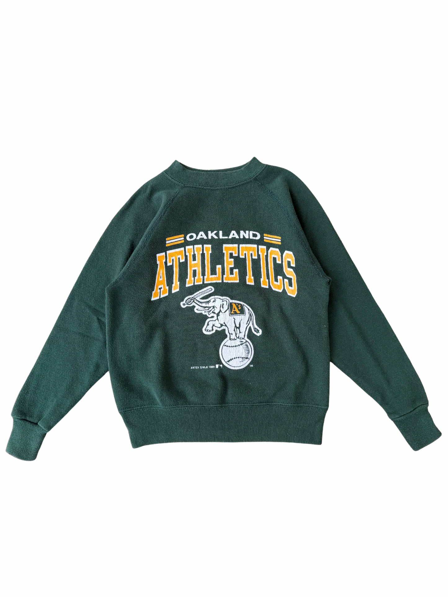 Vintage 1989 Oakland Athletics Artex Kids Raglan Sweatshirt