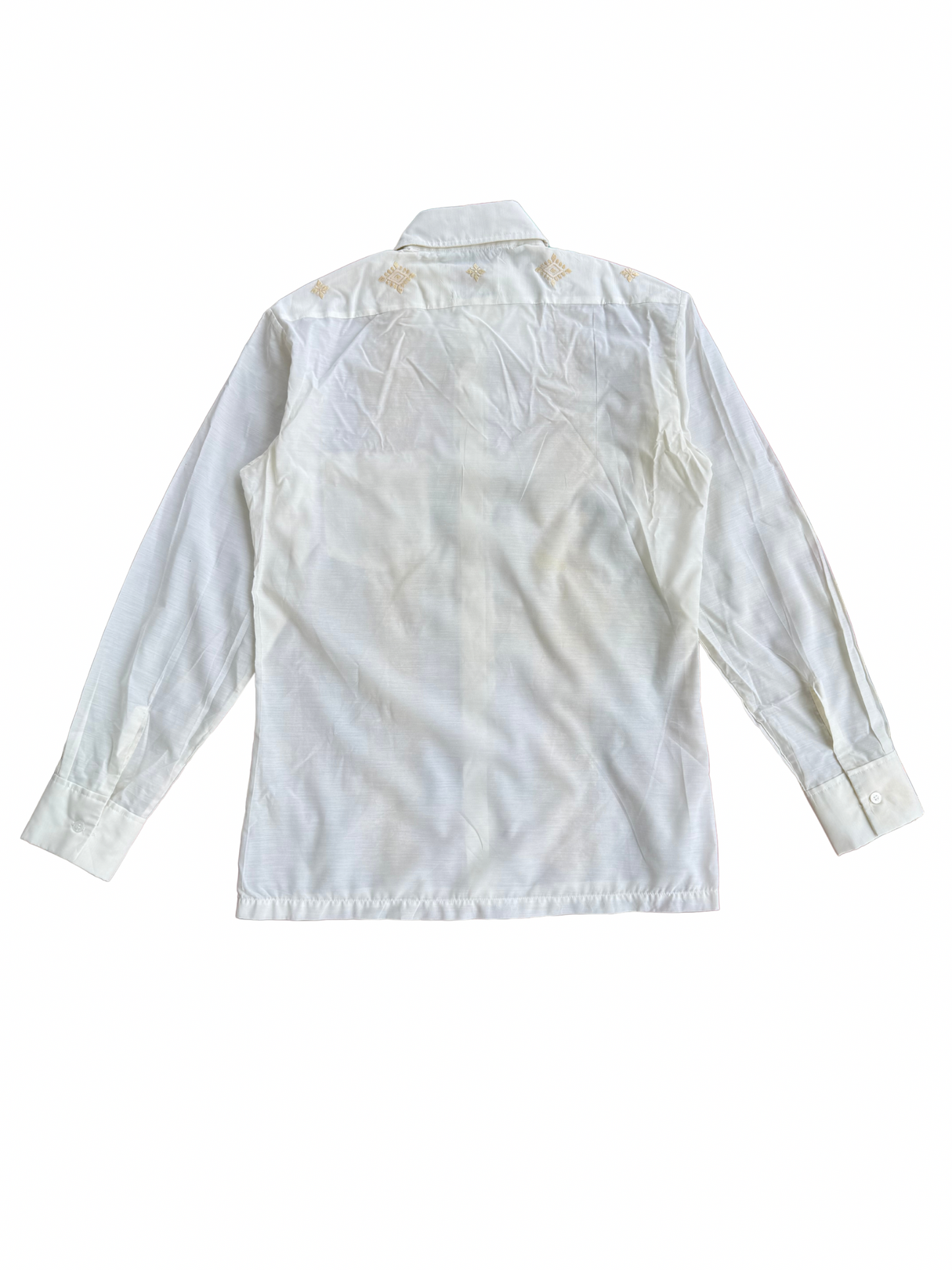 Vintage 1970s Red Horse Hand-Embroidered Dress Shirt