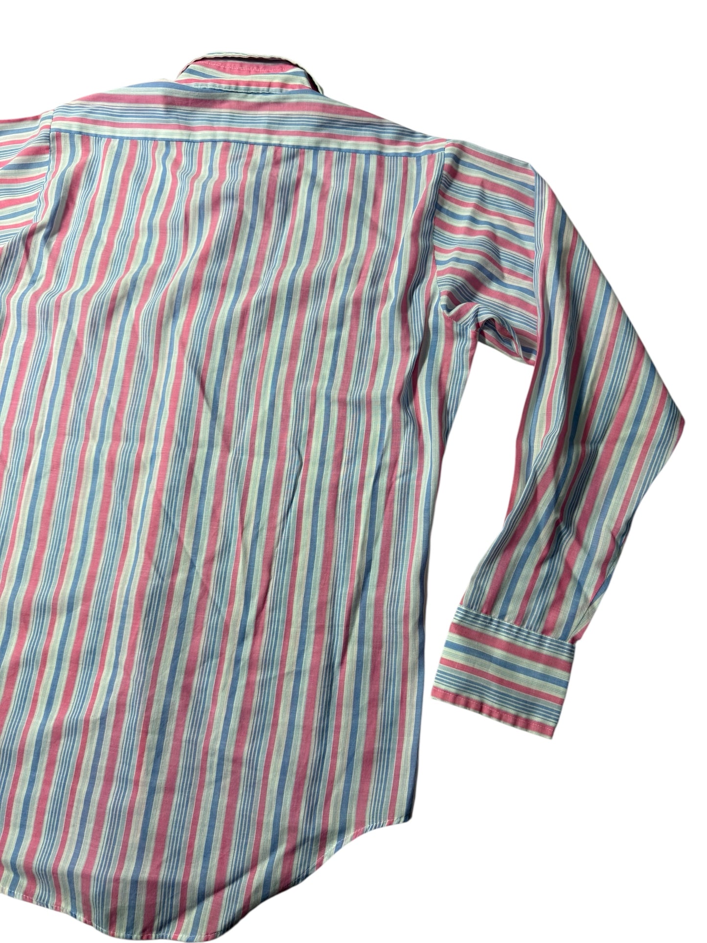 Vintage 1970s–80s Beeline Permanent Press Stripe Shirt Made In Usa