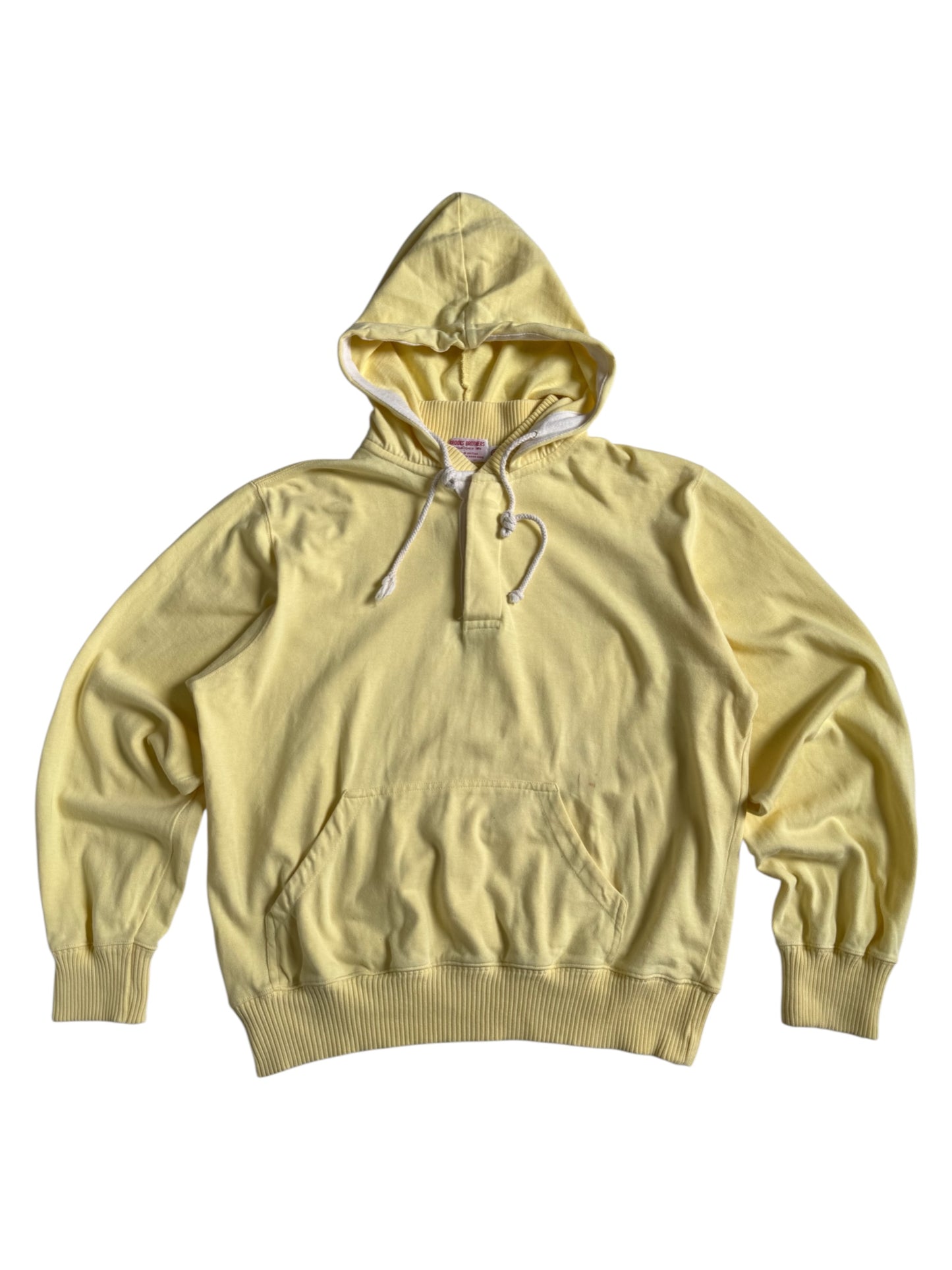 Vintage Brooks Brothers Pullover Hoodie Yellow Cotton Made in British