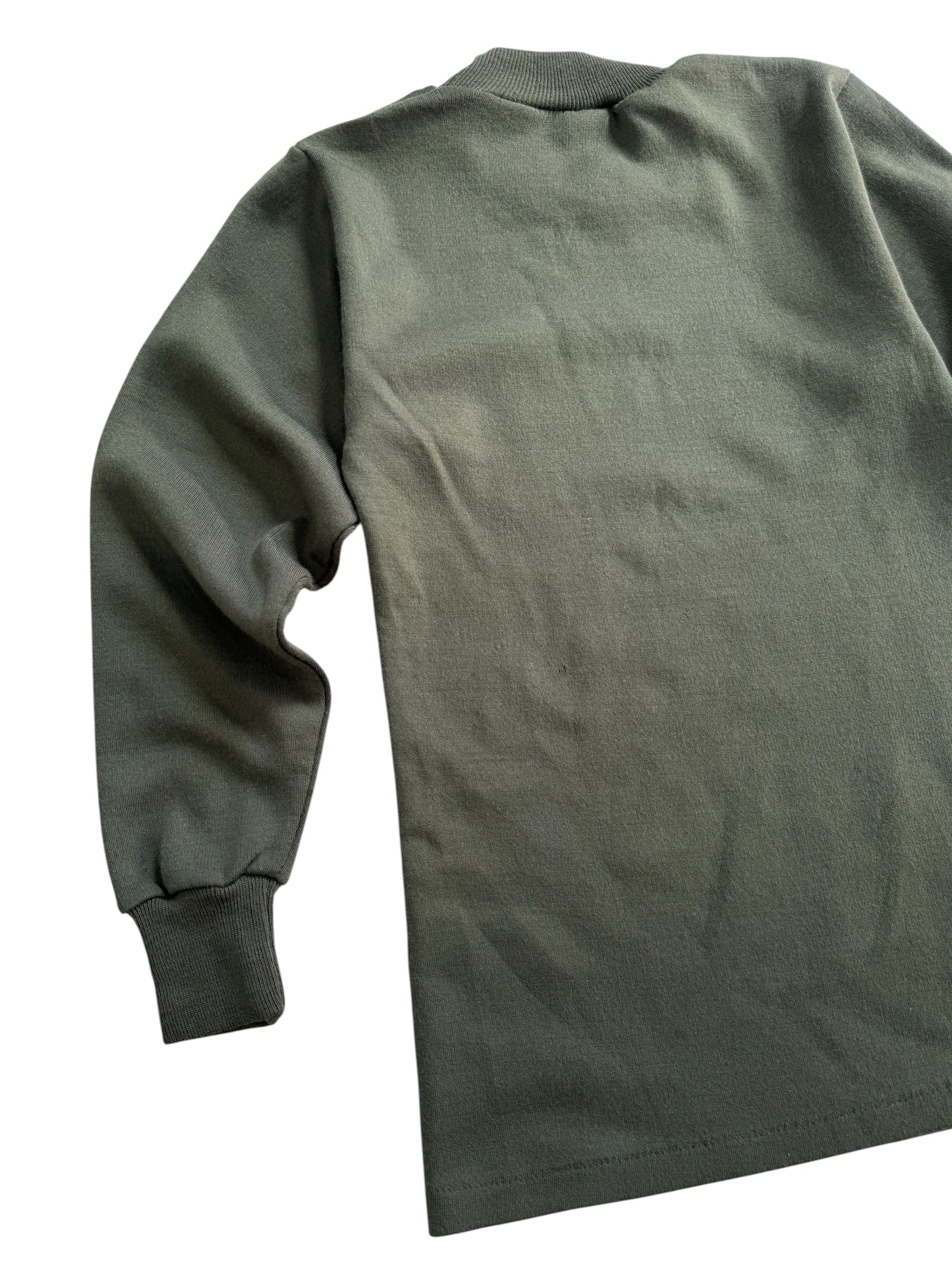 Vintage 1979 Belgian Military Olive Green Thermal Crewneck Shirt BEGETEX