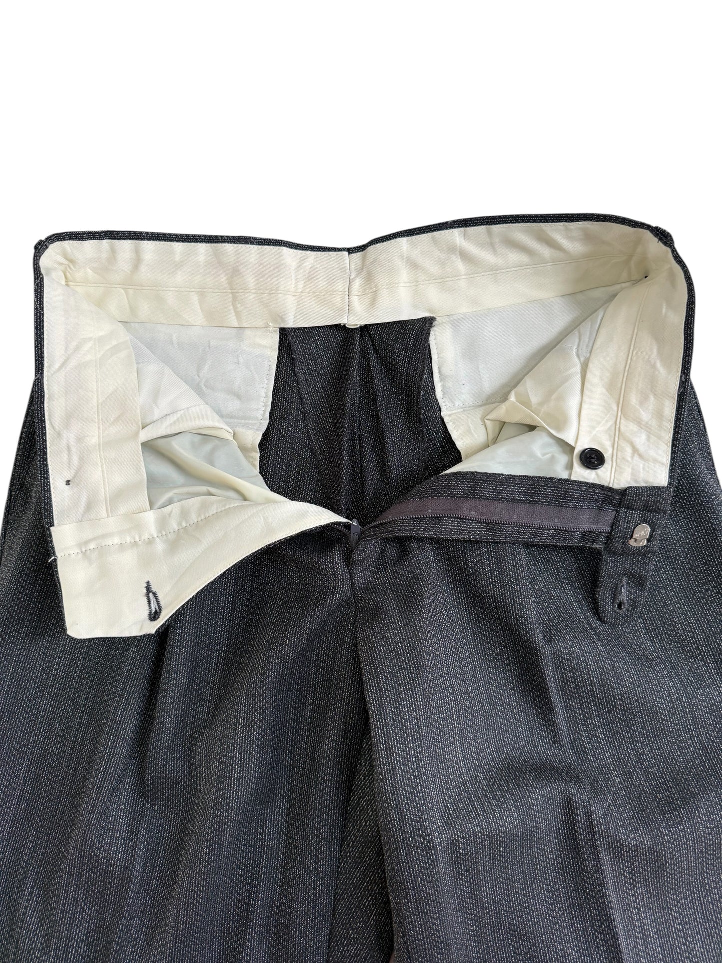 Vintage 1970s–80s Textured Pleated Dress Trousers