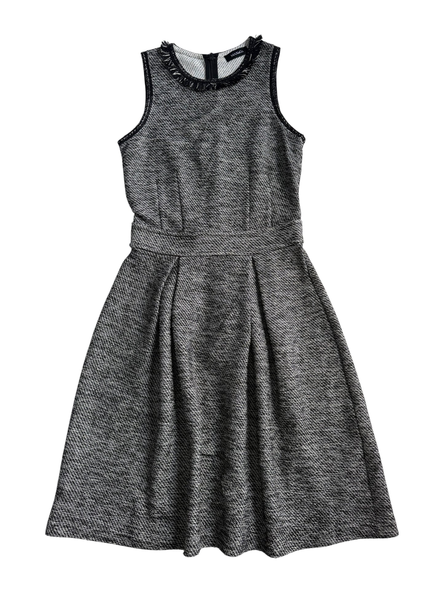 Max&Co Max Mara Black White Textured Knit Dress