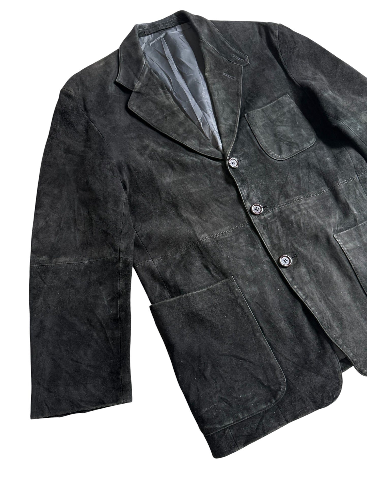 Vintage J. Morgan Black Suede Leather Blazer Jacket