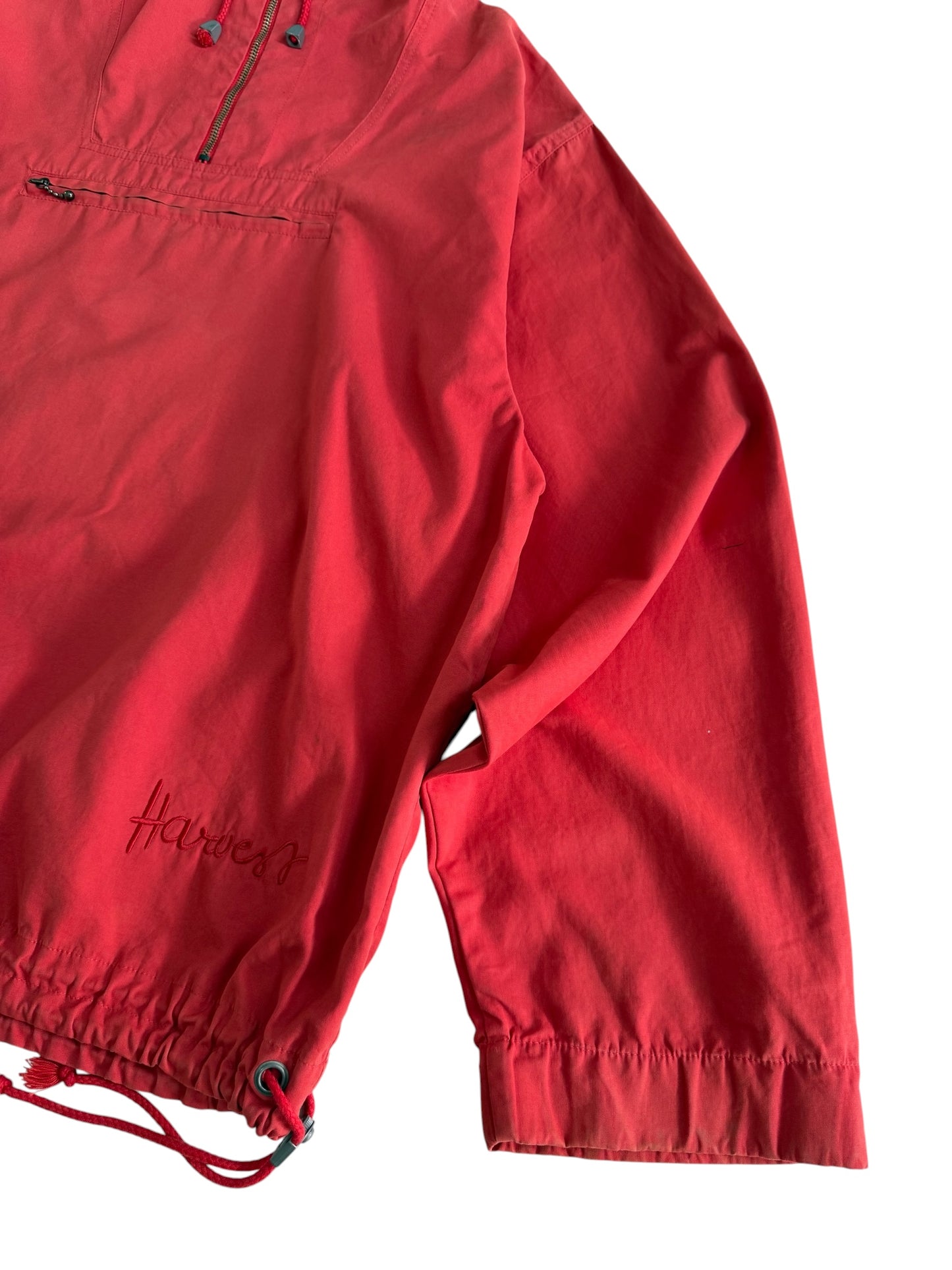 Vintage Red Cotton Anorak Pullover Jacket Made in EEC