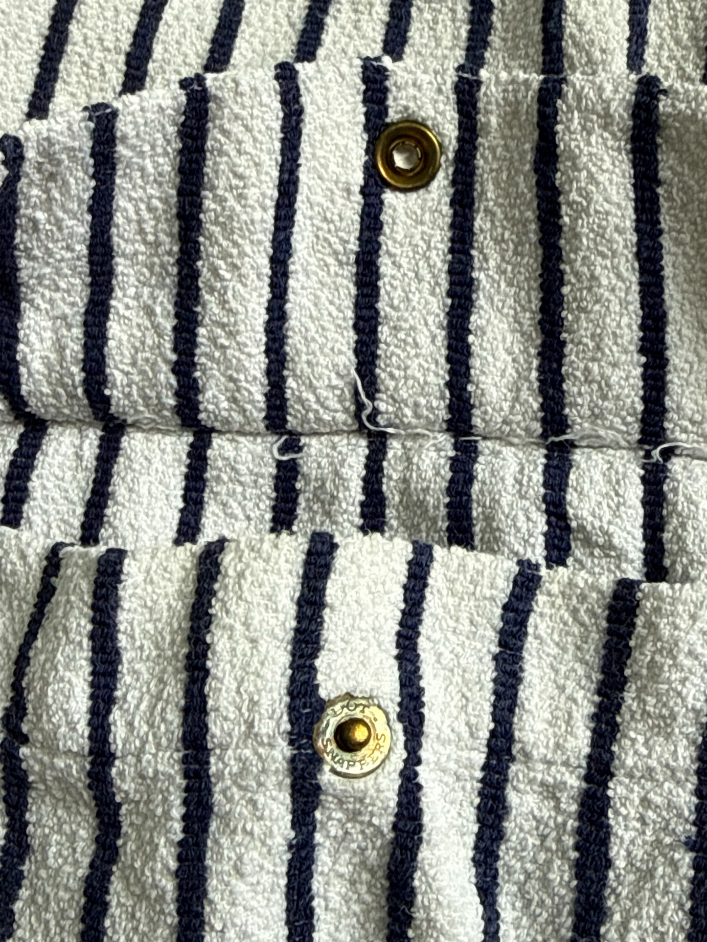 Vintage 1960s 70s Abercrombie & Fitch Terry Cloth Striped Zip Jacket
