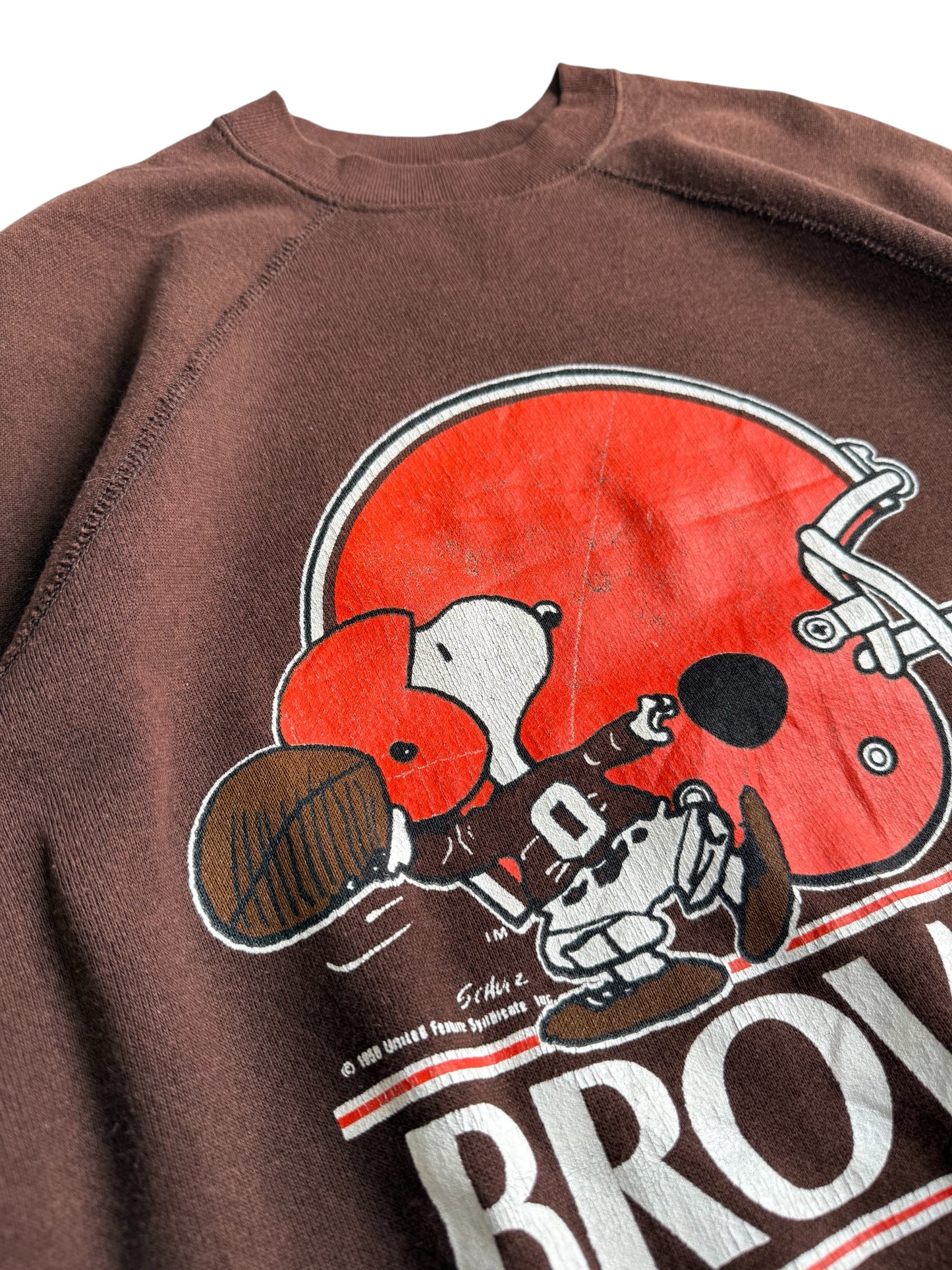 Vintage 70s–80s Peanuts Cleveland Browns Artex Sweatshirt Made in USA