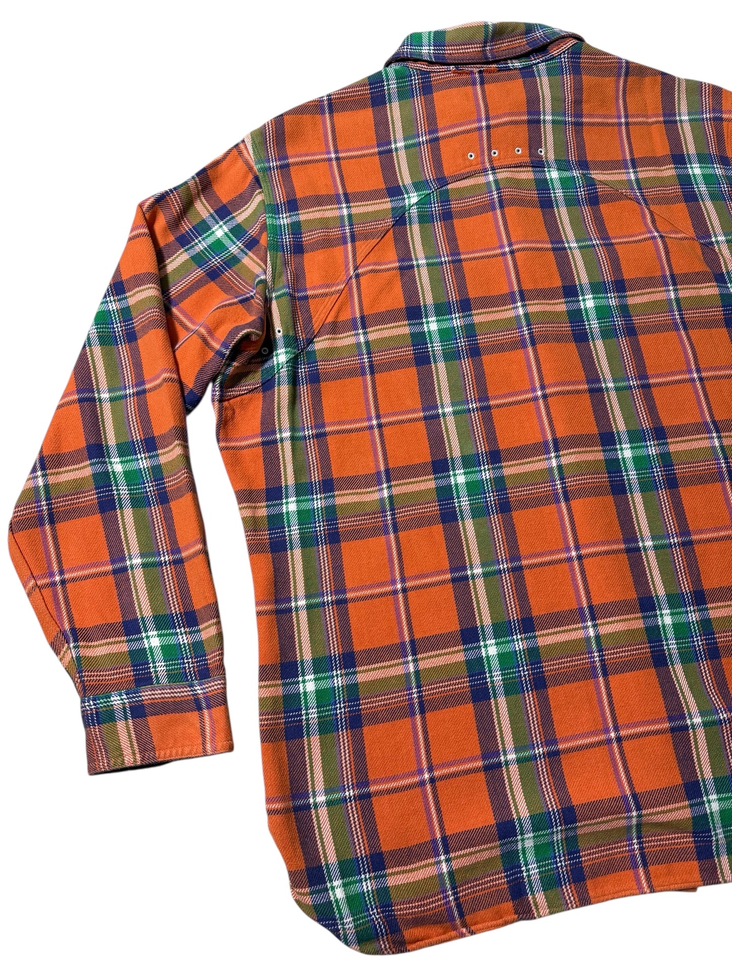 Vintage Polo Ralph Lauren Orange Plaid Flannel Shirt