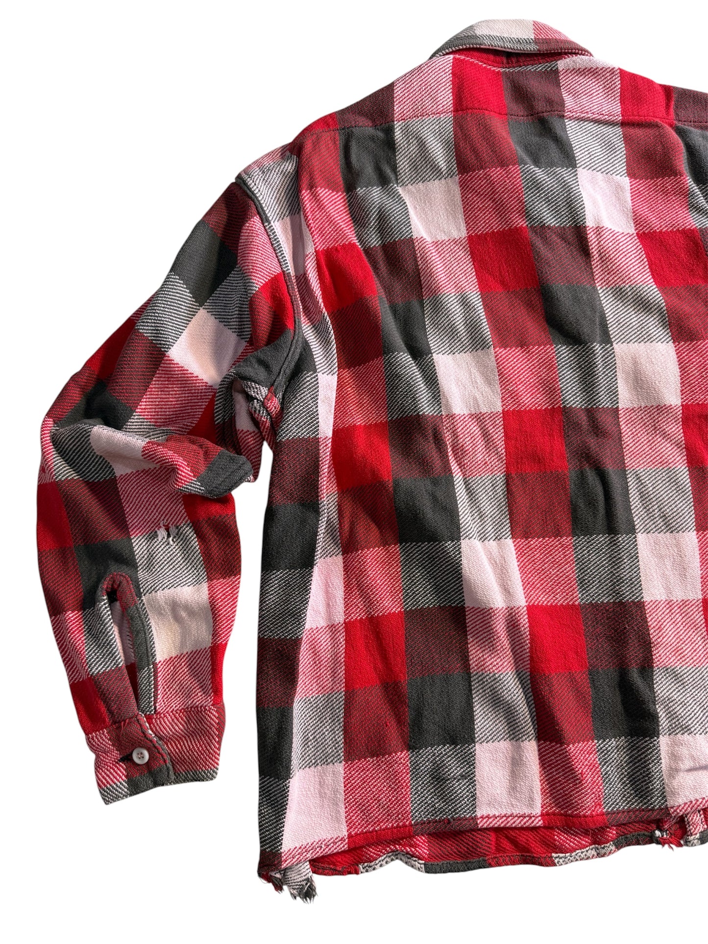 Vintage Distressed Plaid Flannel Shirt