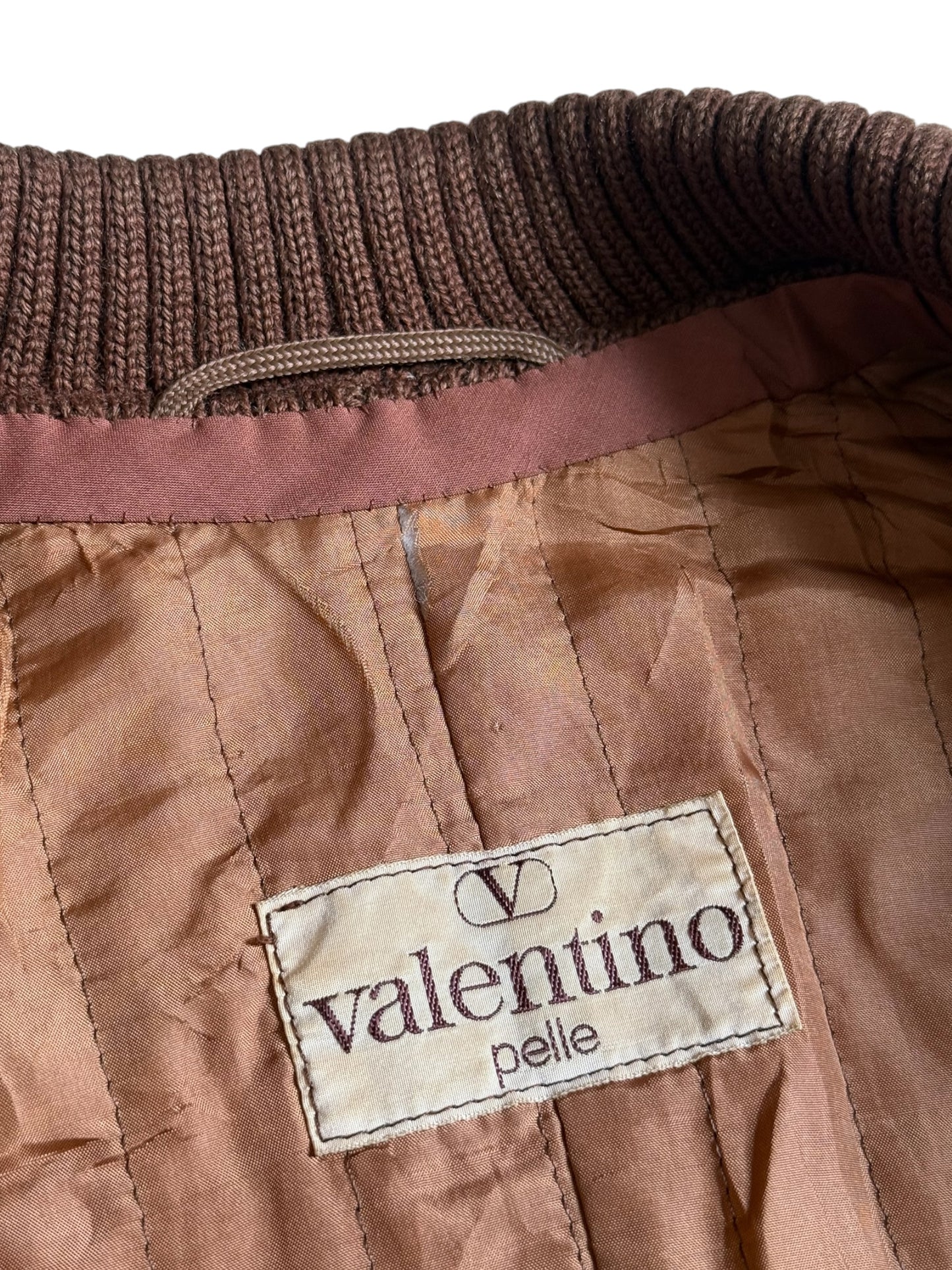 Vintage 1980s Valentino Pelle Brown Leather Belted Field Coat Made in Italy