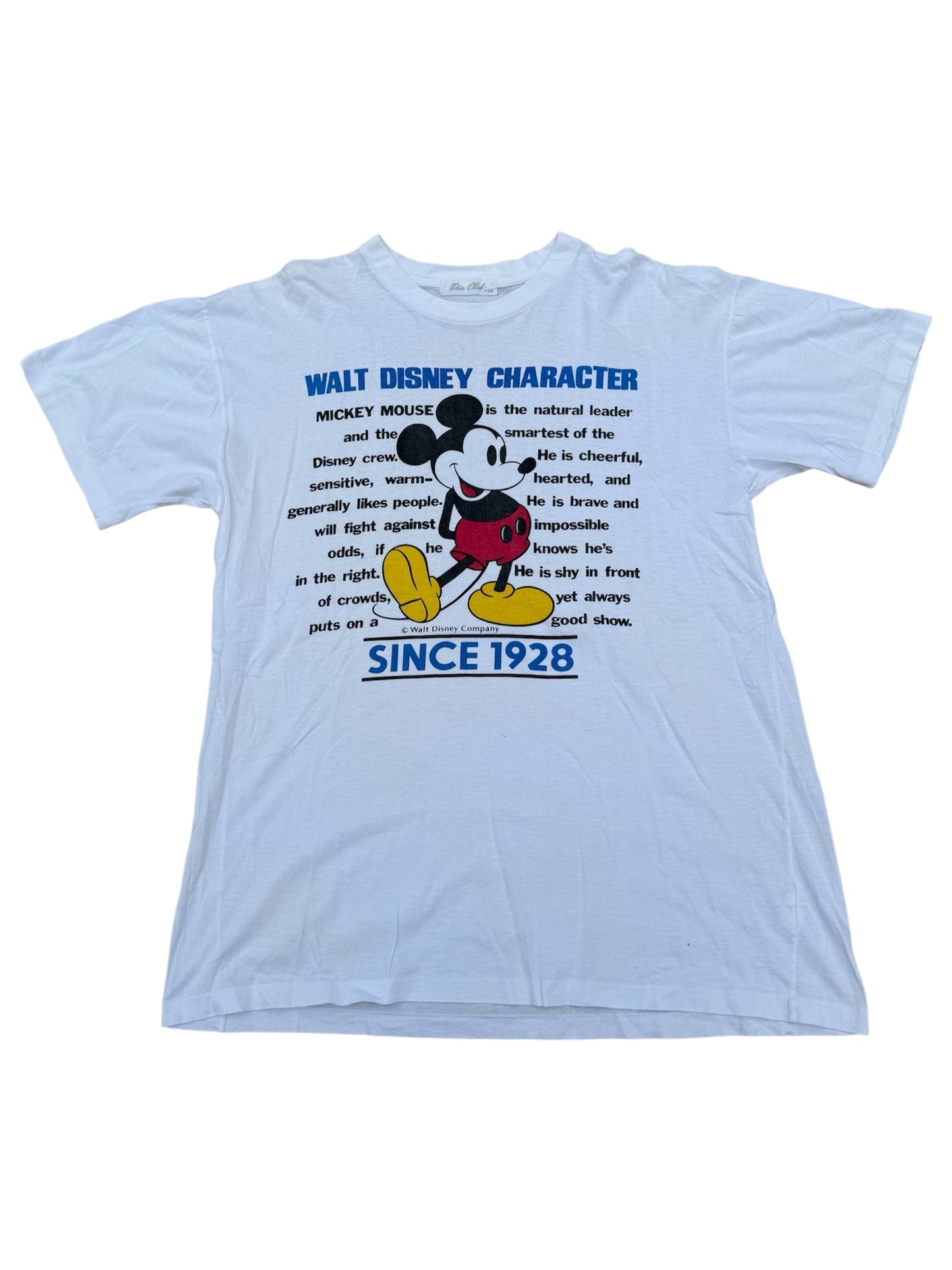 Vintage Mickey Mouse Walt Disney Character Tshirt