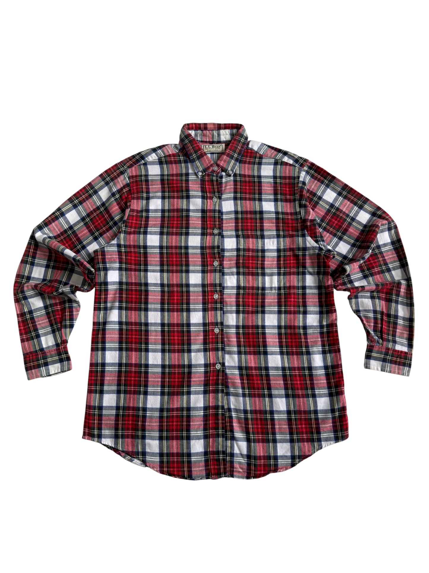 Vintage LL Bean Made in USA Plaid Button Down Flannel Shirt
