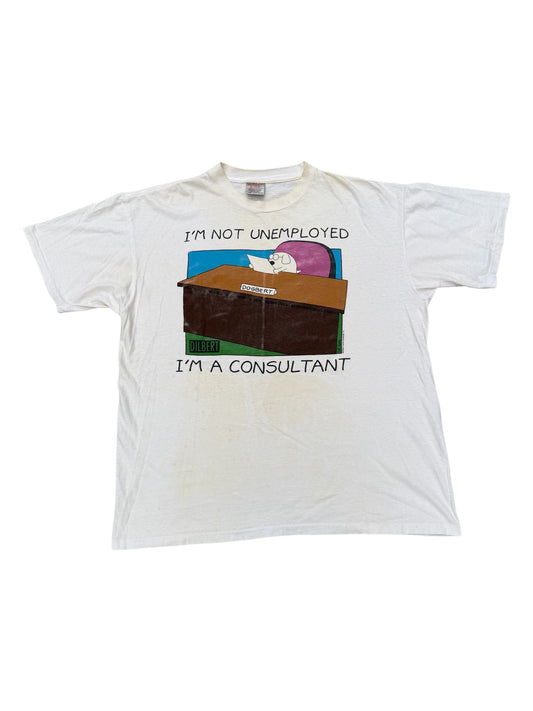 Vintage Dilbert “I’m Not Unemployed, I’m A Consultant” Tee (Dogbert Comic, 1990s)