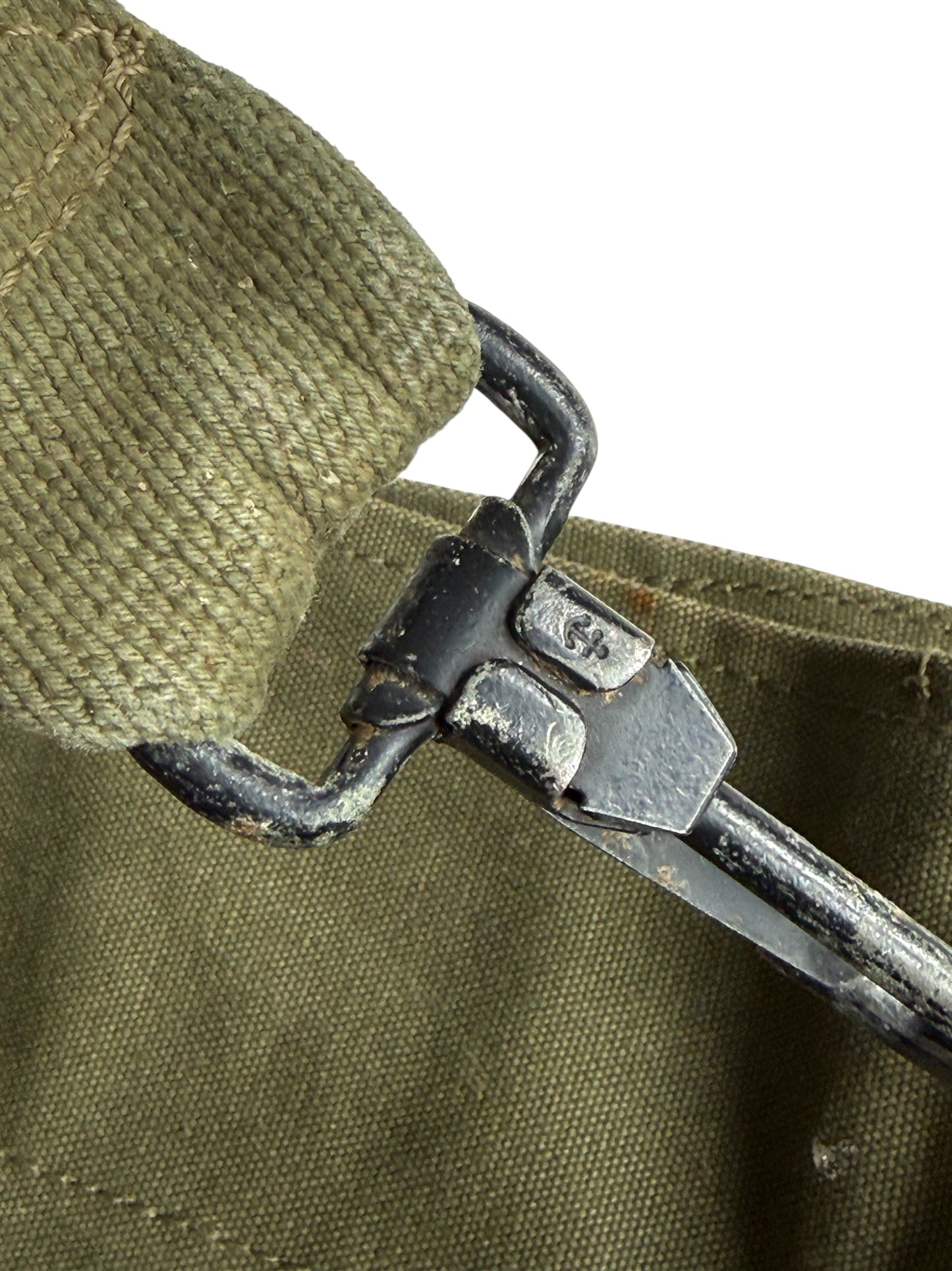 Vintage 50s-60s Us Army Olive Drab Canvas Top-Load Duffle Bag