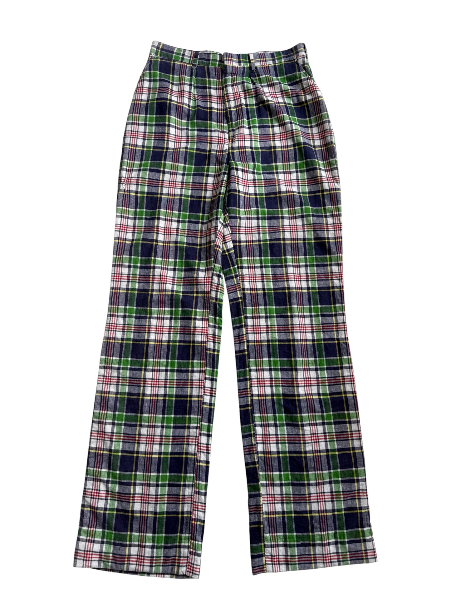 Vintage 1970s-80s Plaid Cotton Pants
