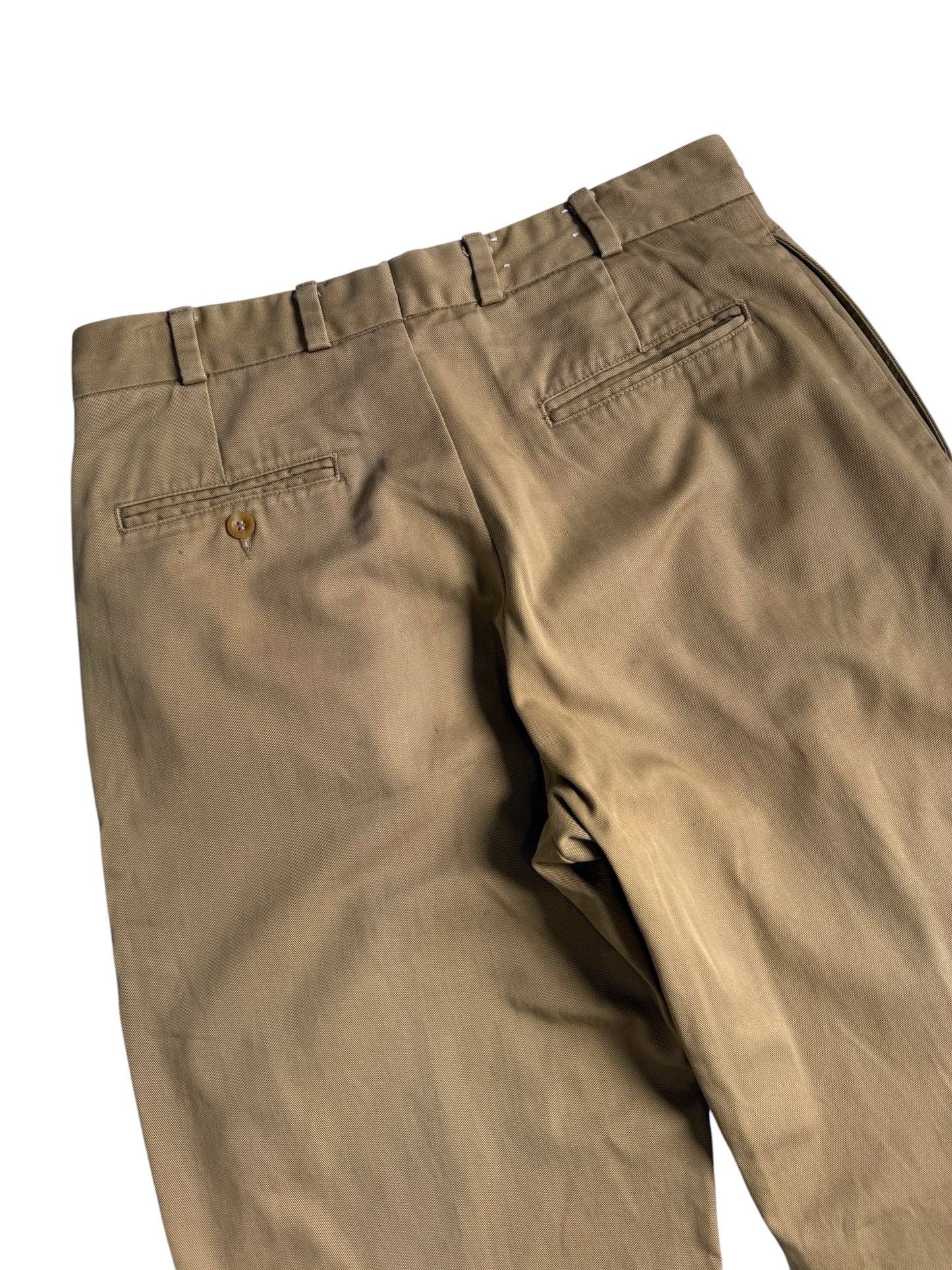 Vintage Bills Khakis USA Pleated Chino Pants Khaki Cotton Trousers