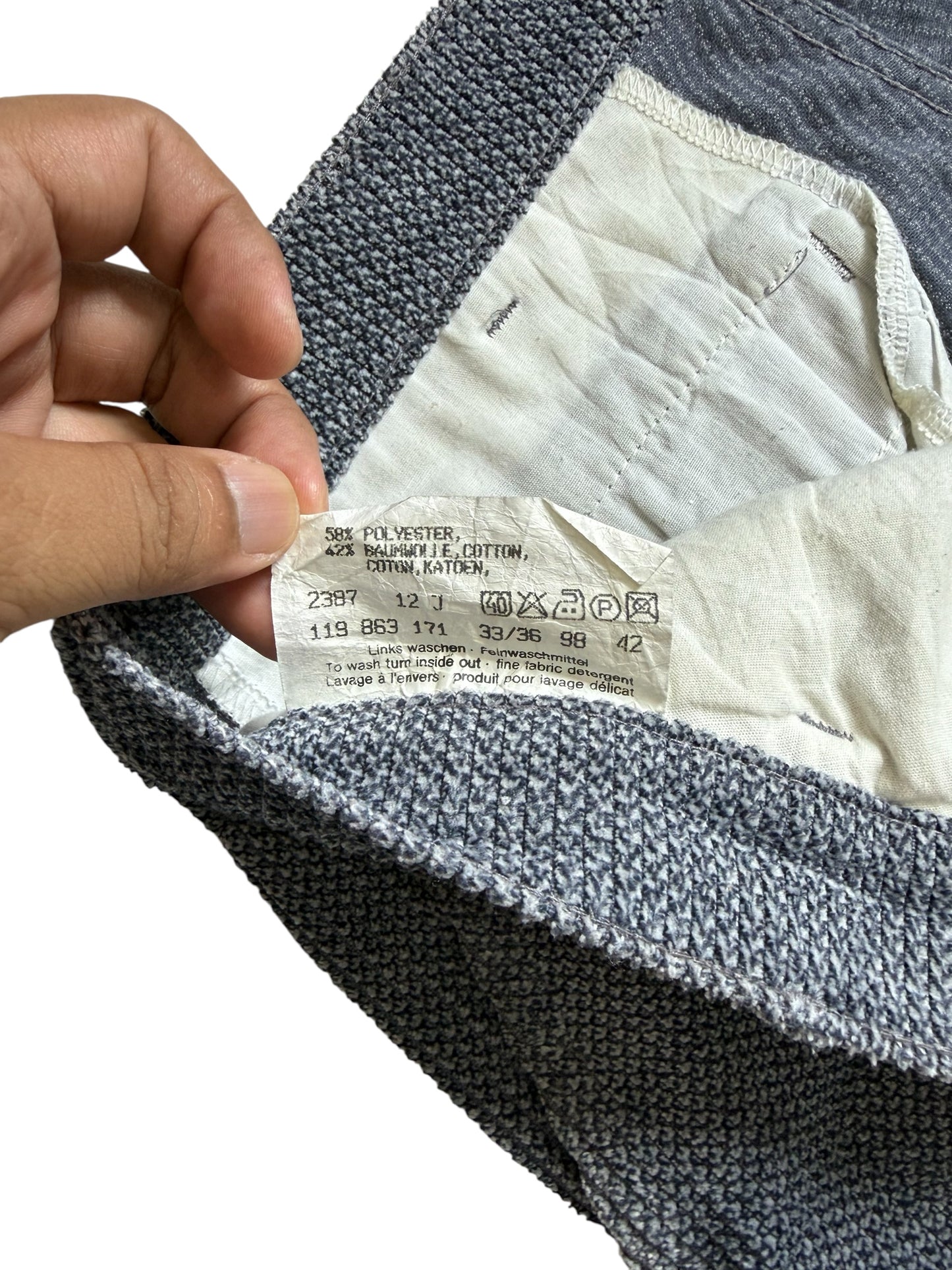 Vintage Mustang Patterned Weave Pleated Trousers