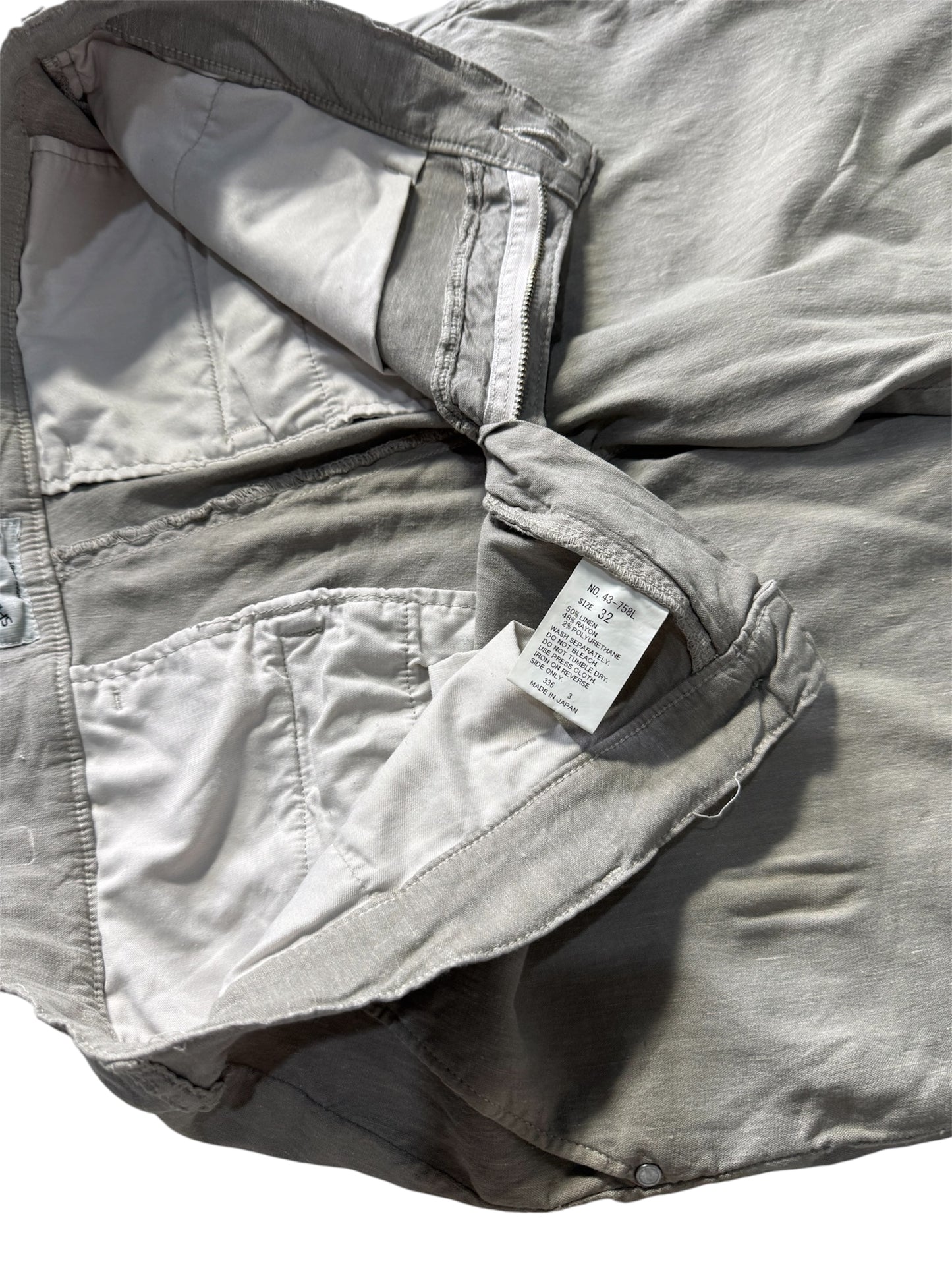 Spellbound Japan Linen Rayon Work Pants Faded Grey