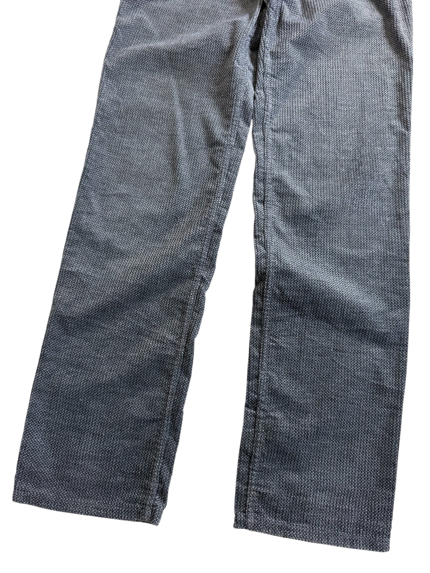 Vintage Mustang Patterned Weave Pleated Trousers