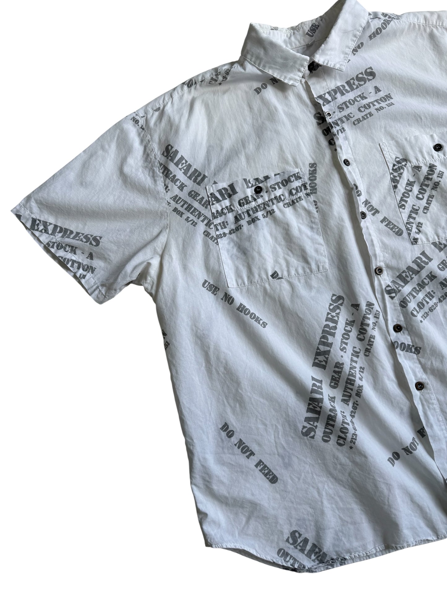 Vintage Safari Express All Over Print Oversized Shirt Made In Usa