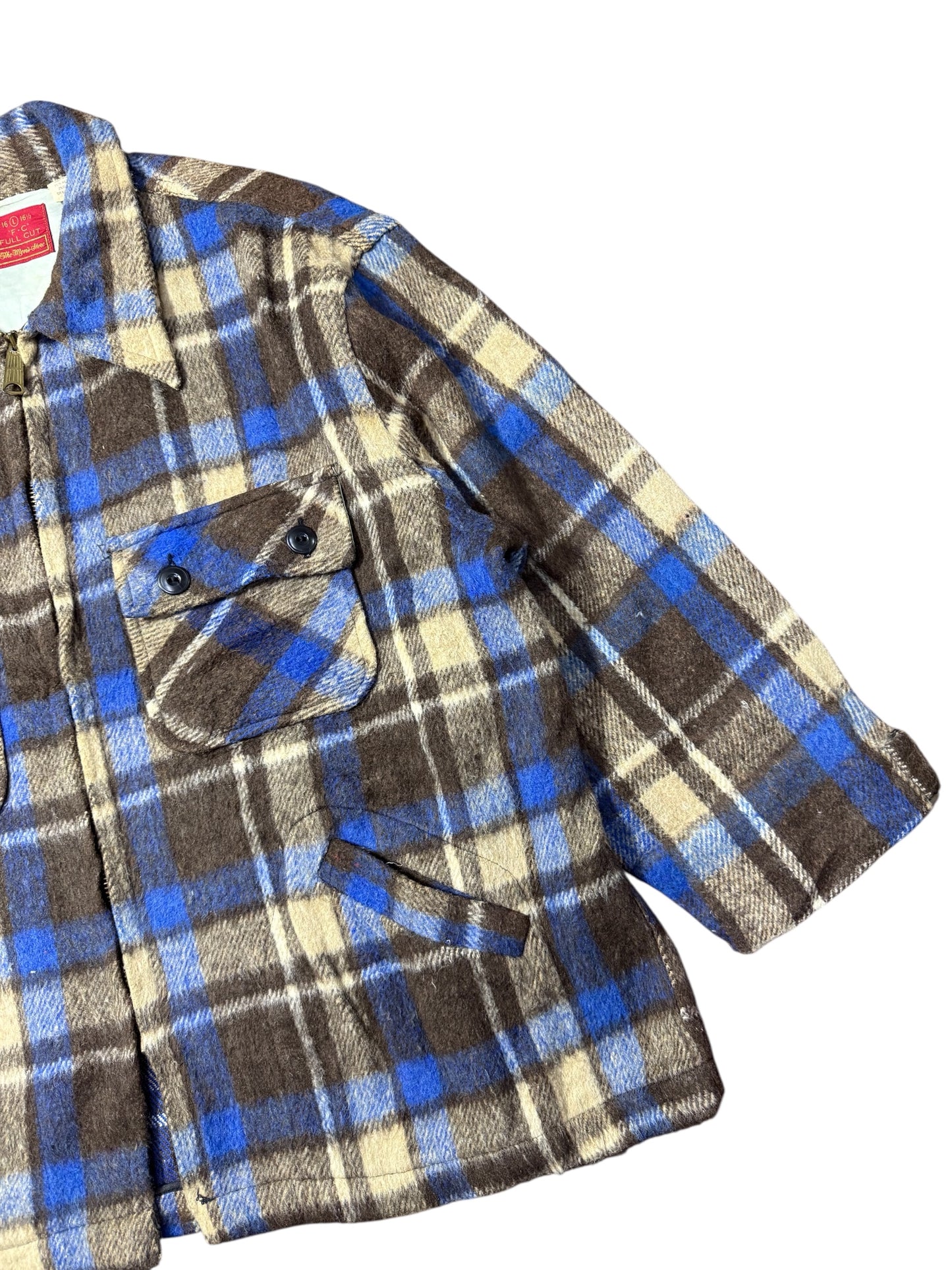 Vintage 1950s-60s Sears Kings Road Wool Plaid Jacket USA Made