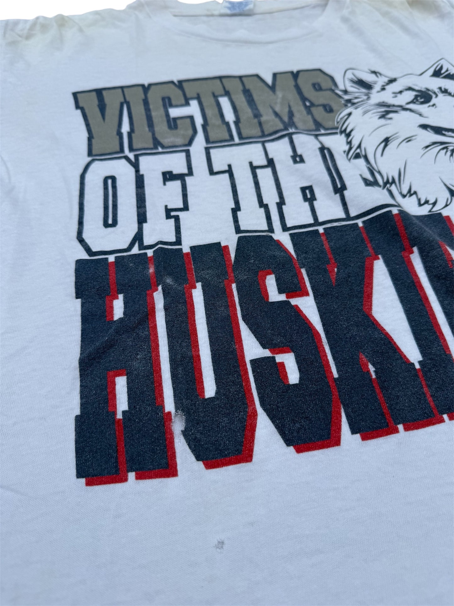Vintage Victims of the Huskies Starter Tshirt 90s College Sports Graphic