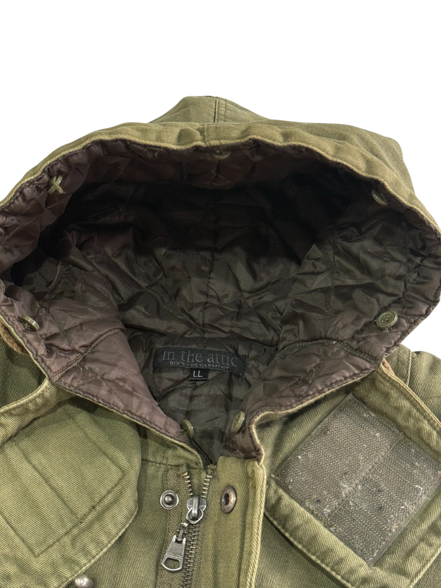 Vintage In The Attic Japan Hooded Military Jacket Olive Green Fireman Clasp Parka