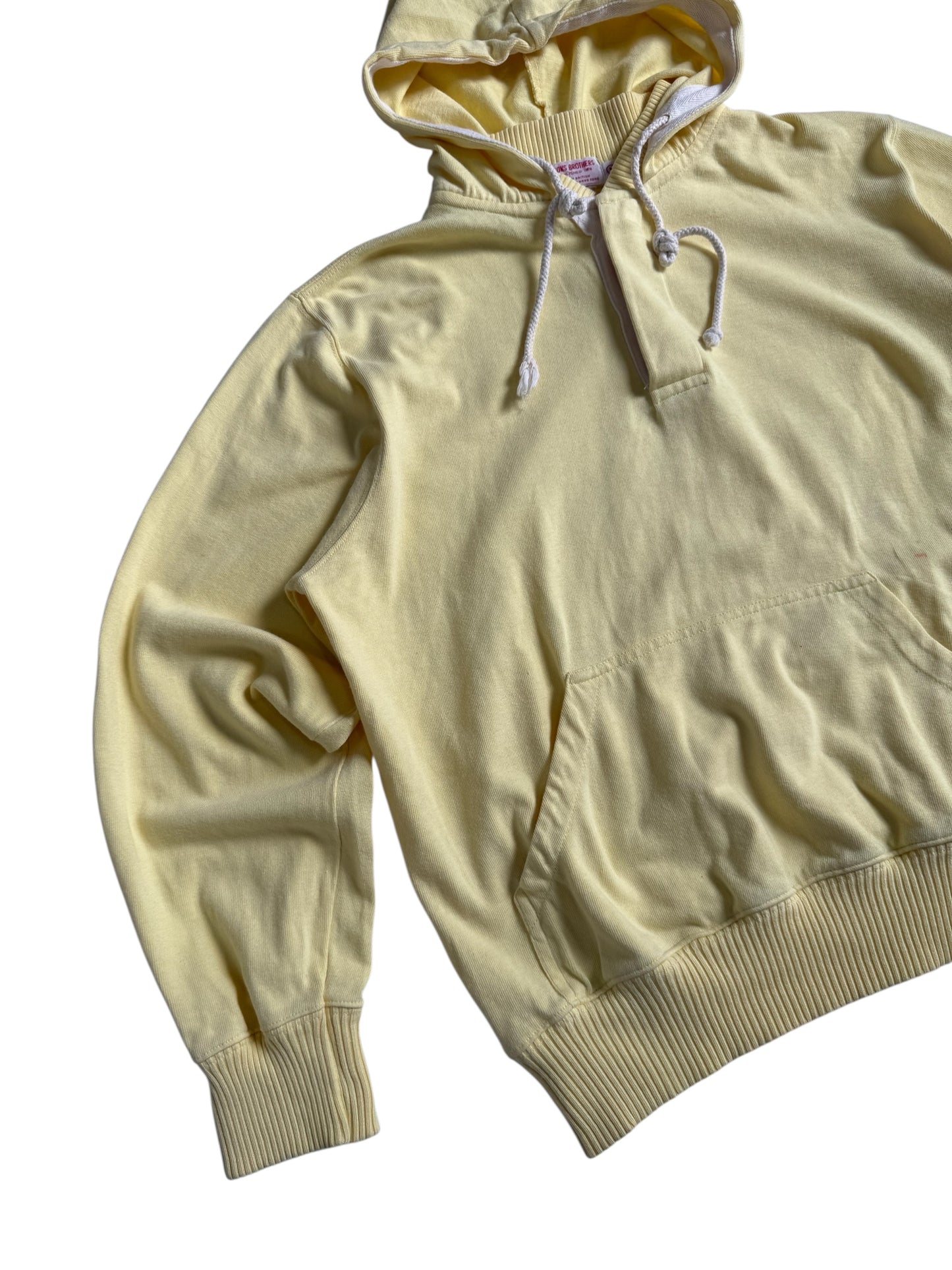 Vintage Brooks Brothers Pullover Hoodie Yellow Cotton Made in British