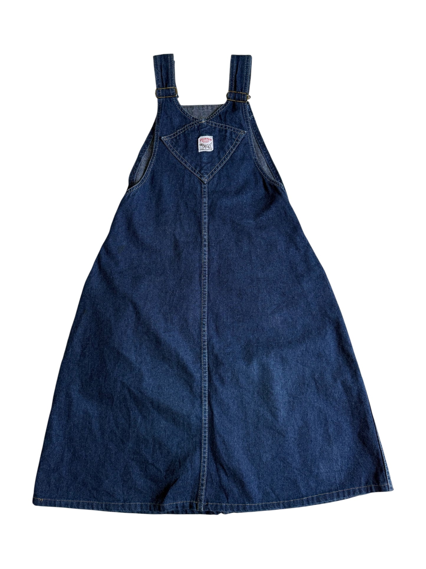 Vintage 80s 90s Pointer Brand Denim Overall Dress Made in USA