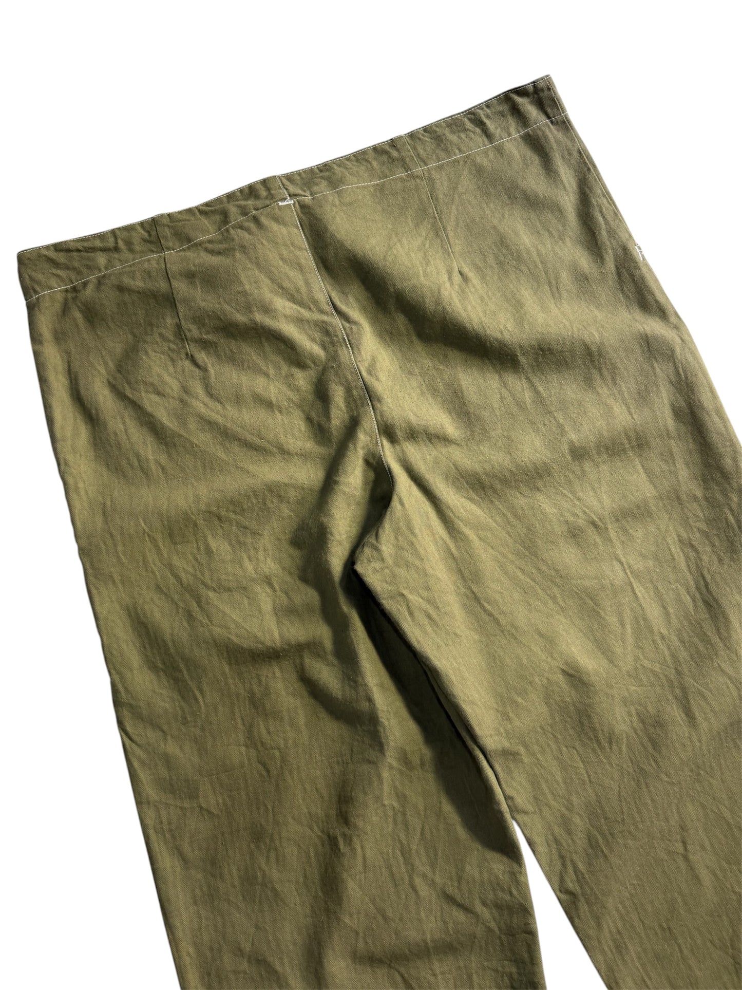 Vintage 1996 Czech HBT Workwear Pants Olive Military Utility Praha