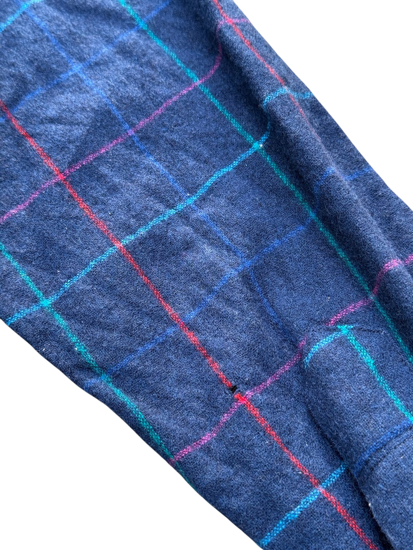 Vintage Pendleton Wool Flannel Shirt Navy Check Plaid USA Made