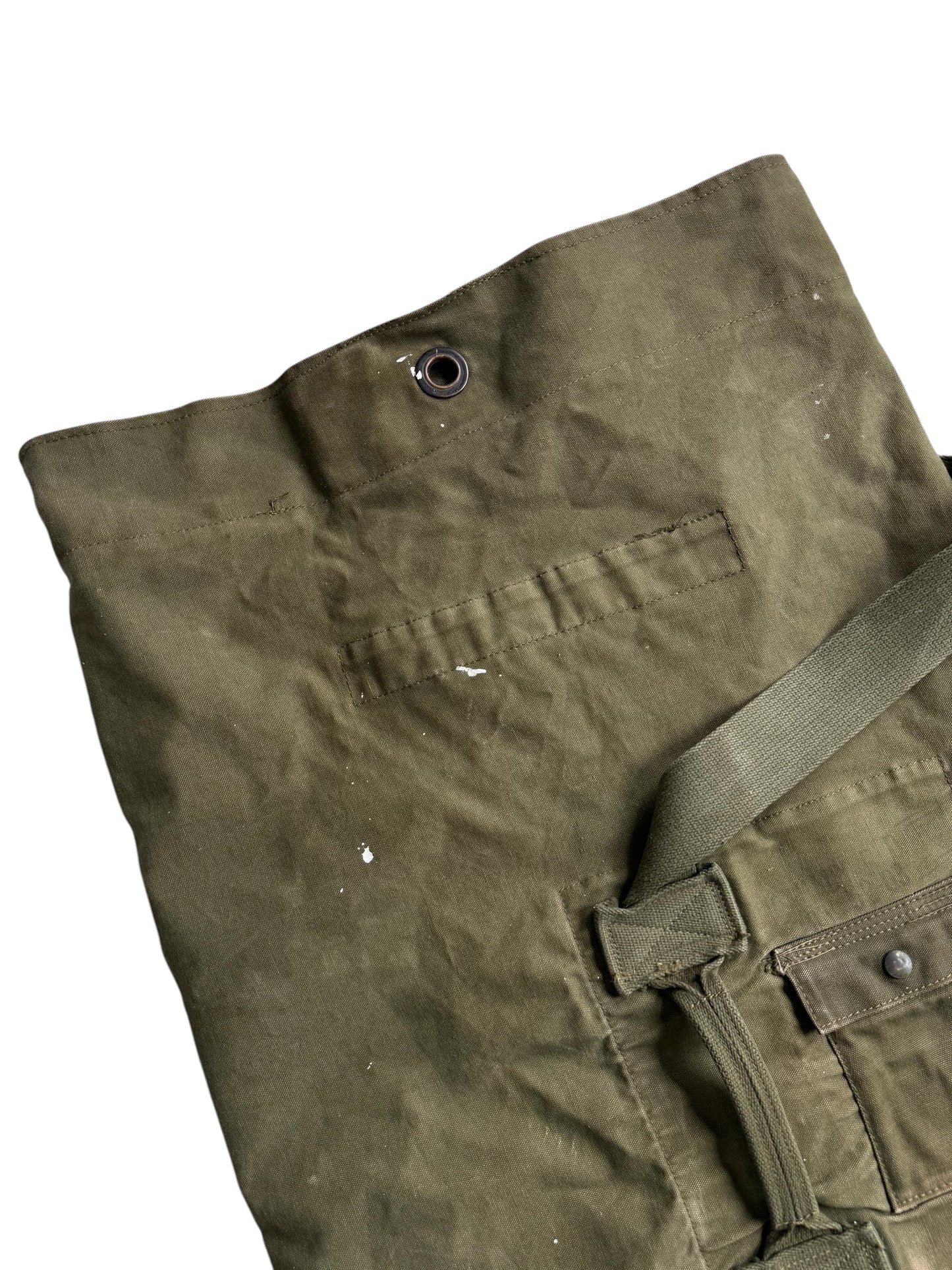 Vintage 50s-60s Us Army Olive Drab Canvas Top-Load Duffle Bag