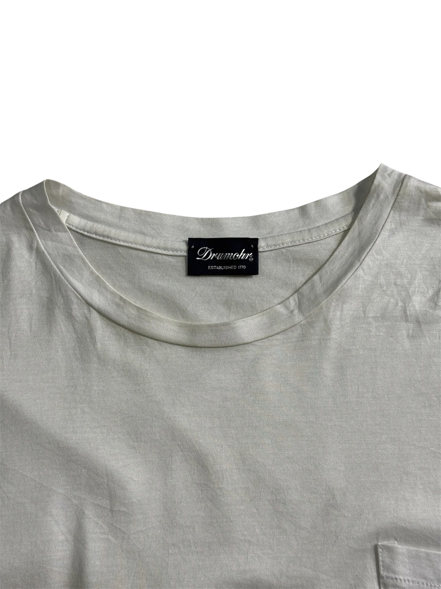 Drumohr Pocket Tshirt White Minimal Made in Italy