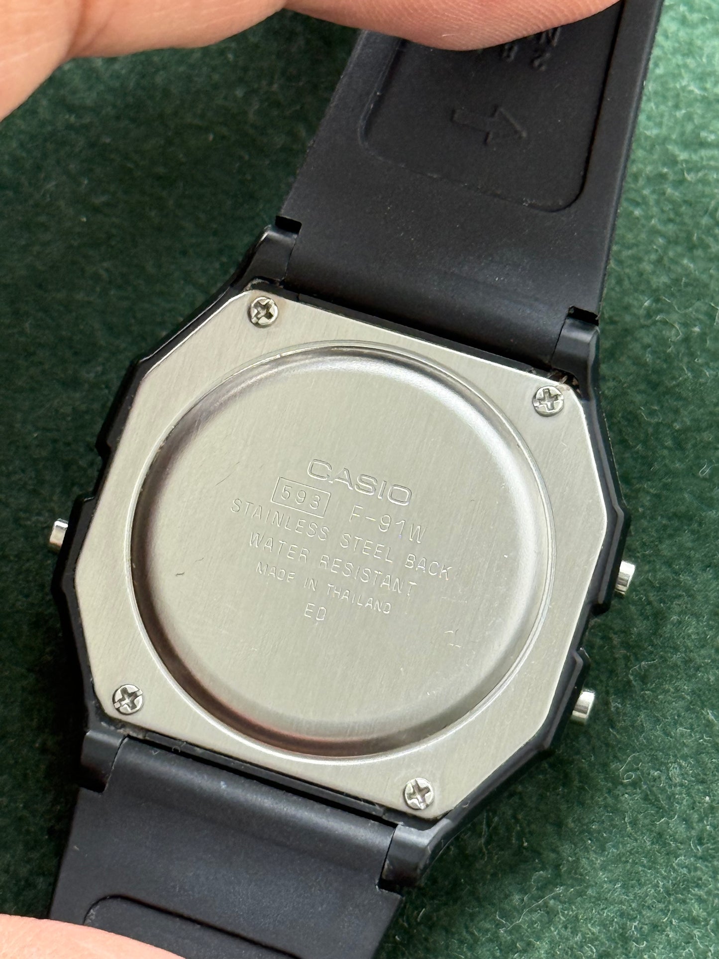 Vintage Casio F-91W Digital Watch 593 Module Made in Thailand