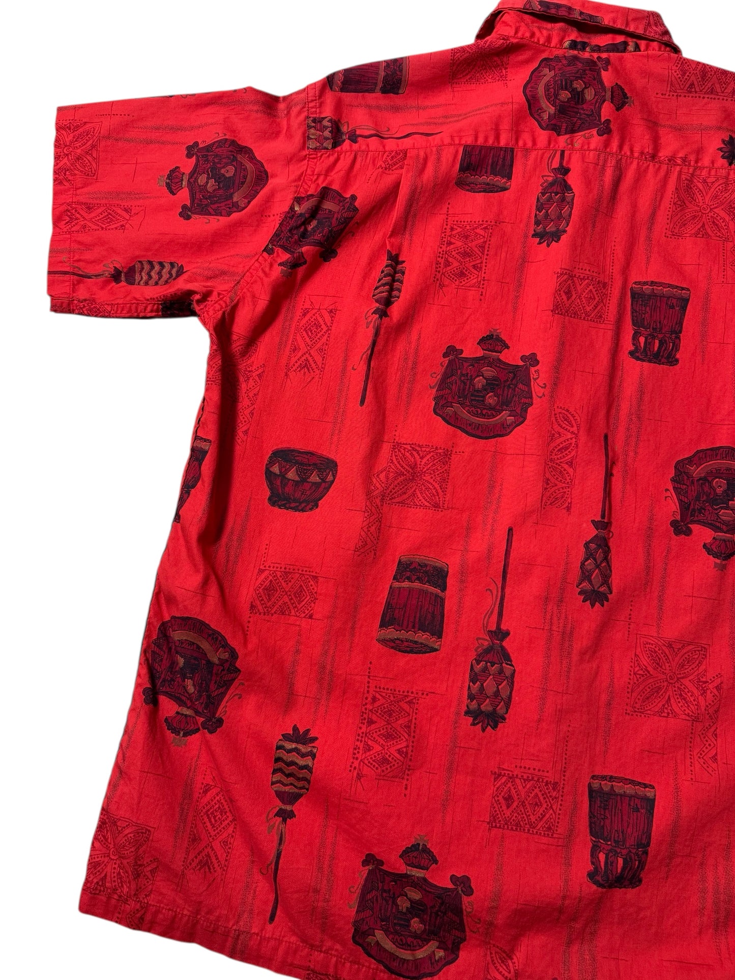 Vintage Made in Hawaii Red Printed Aloha Shirt