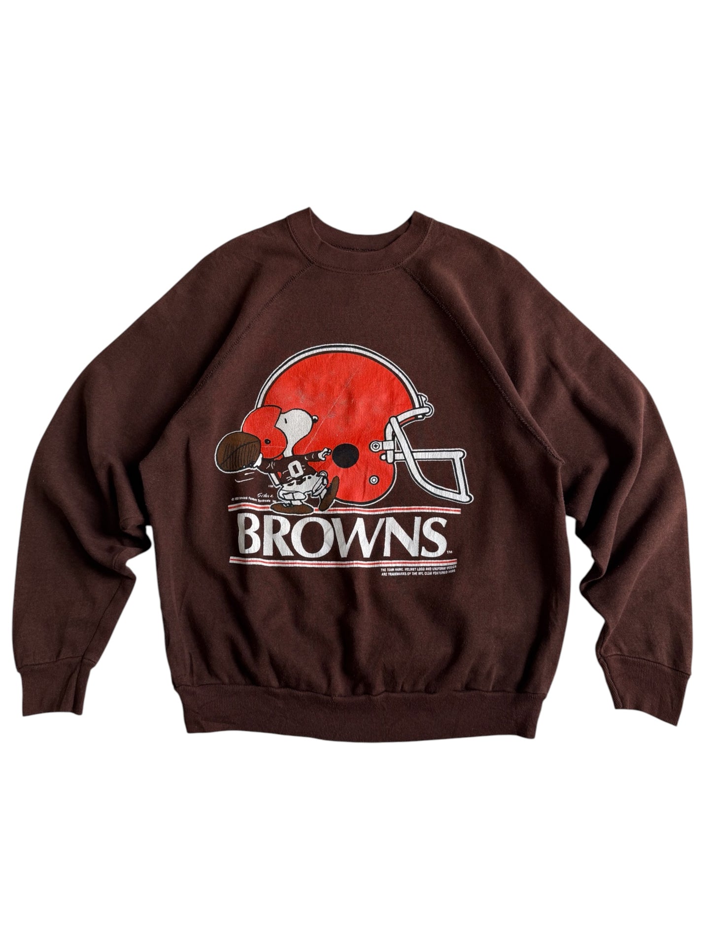 Vintage 70s–80s Peanuts Cleveland Browns Artex Sweatshirt Made in USA