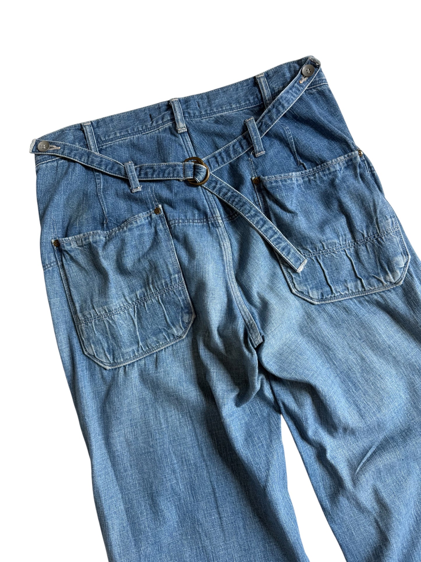 Johnbull Japan Light Wash Utility Denim Pants Workwear Carpenter Jeans